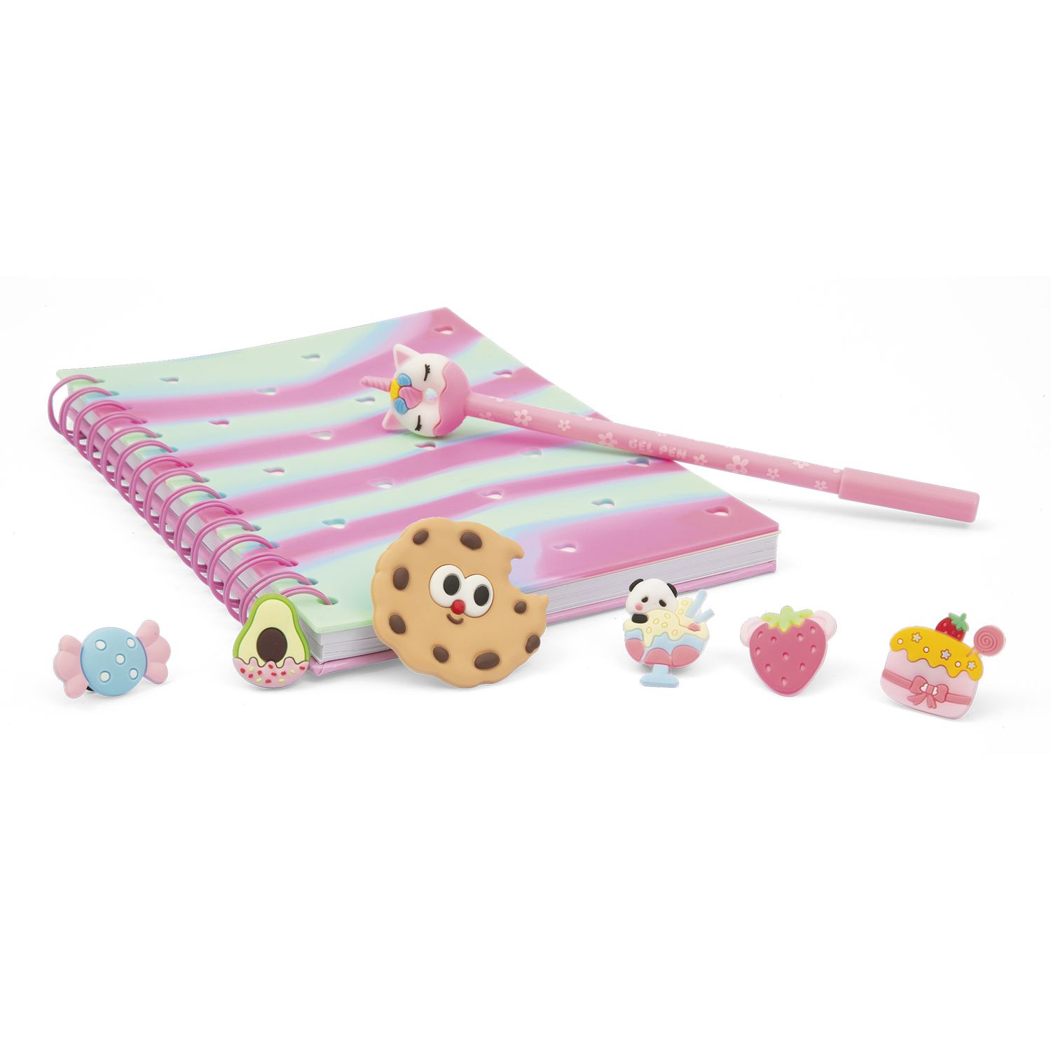 Set cancelleria crea mania – quaderno crazy notebook, penna, adesivi e pochette trasparente - CREA MANIA