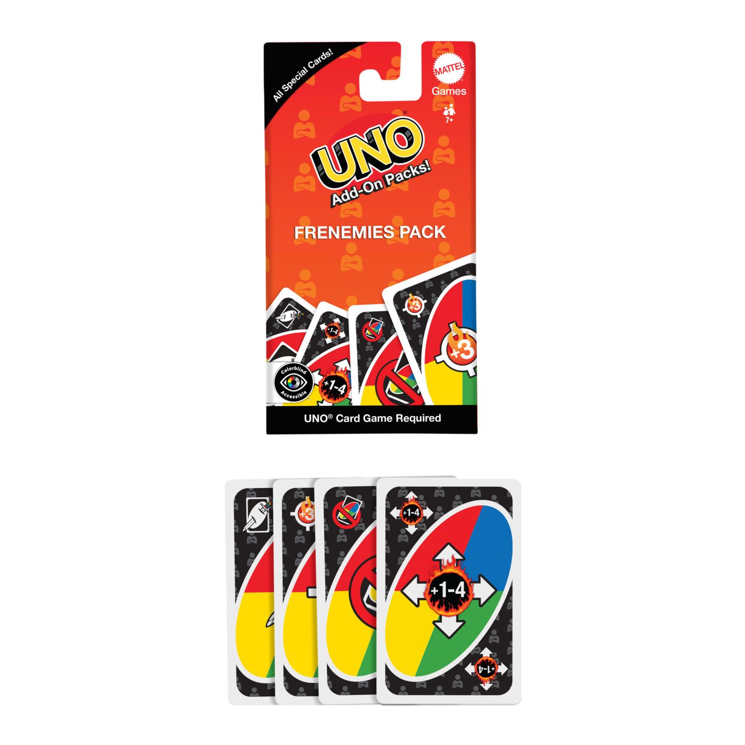 Mattel games - uno add-on packs singolo assortito, 16 carte speciali da utilizzare con il gioco uno, a tema cambia giro, impila, scambia o velocità - UNO