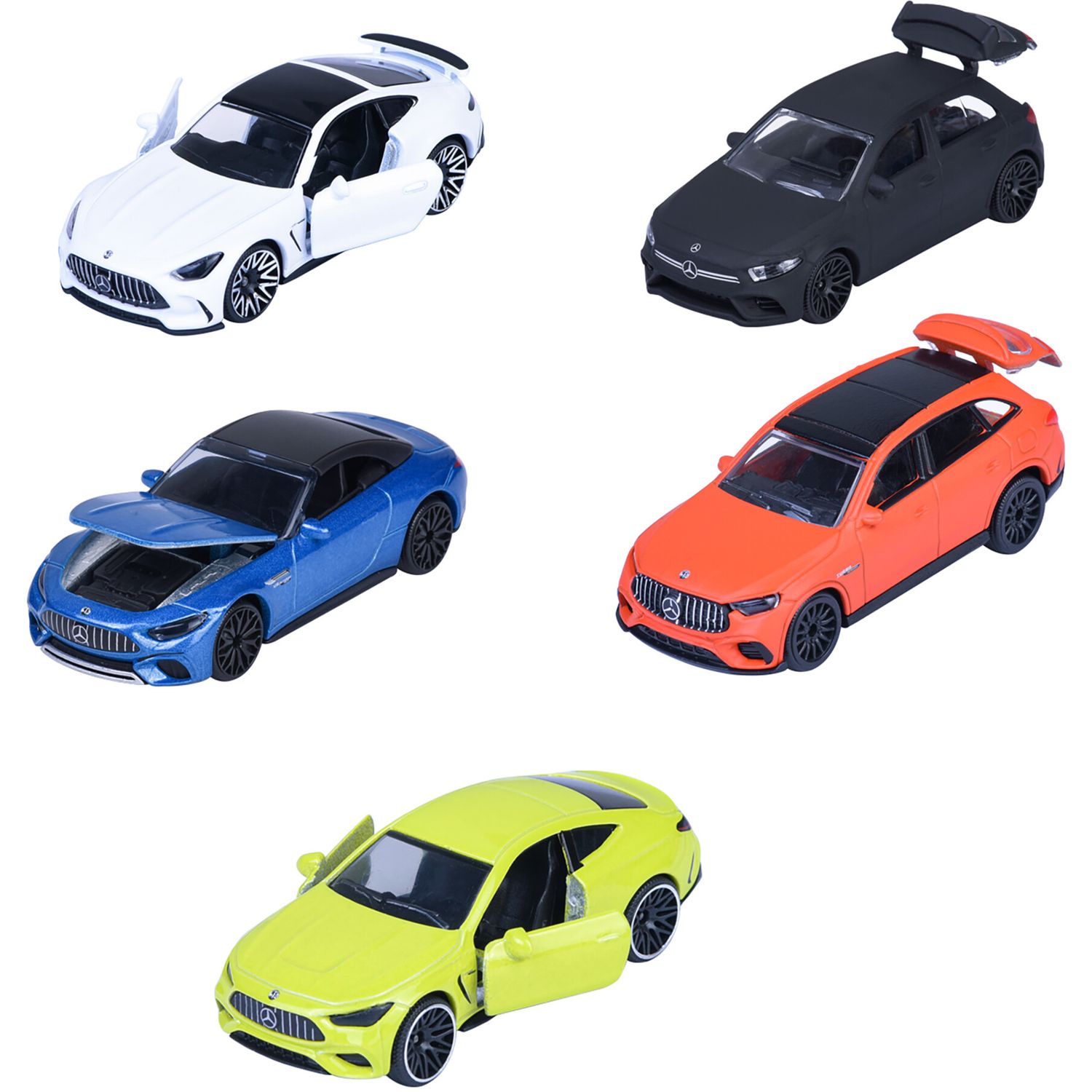 Giftpack majorette mercedes-amg 5 pz,, 7,5 cm , scala 1:64 - MAJORETTE
