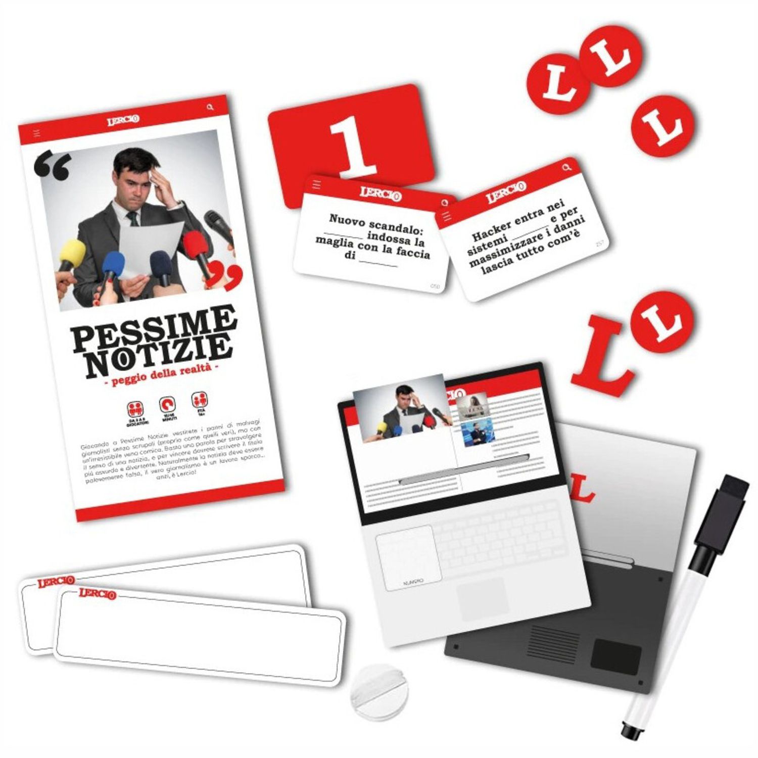 Lercio - pessime notizie - party game ufficiale ms edizioni - 