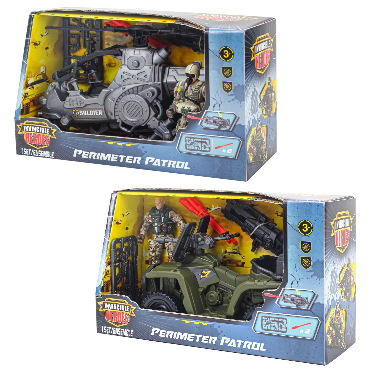 Set militare con accessori – 2 modelli assortiti - INVINCIBLE HEROES