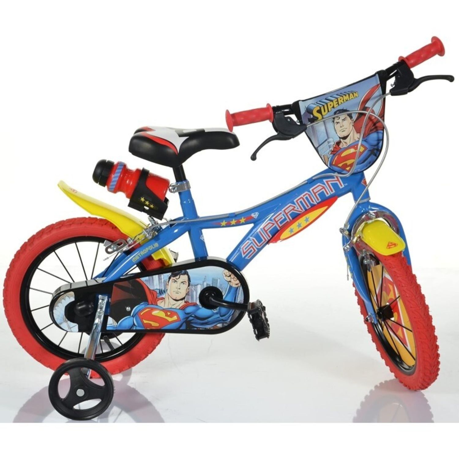 Bici 14" superman dino bikes per bambini 4-7 anni con rotelle - SUPERMAN