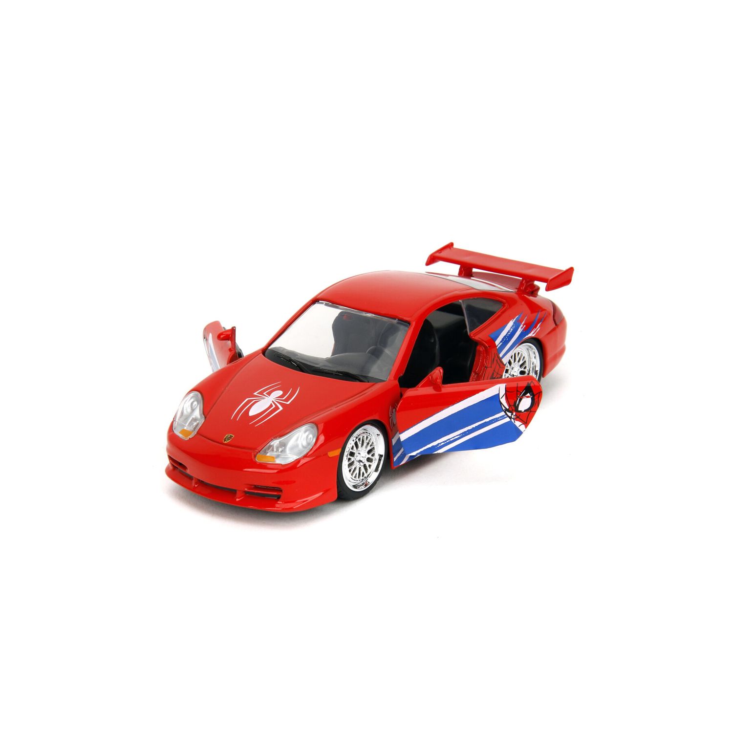 Jada spider–man porsche 911 gt3 rs, in scala 1:32, misura 13,5 cm - singolo - INVINCIBLE HEROES