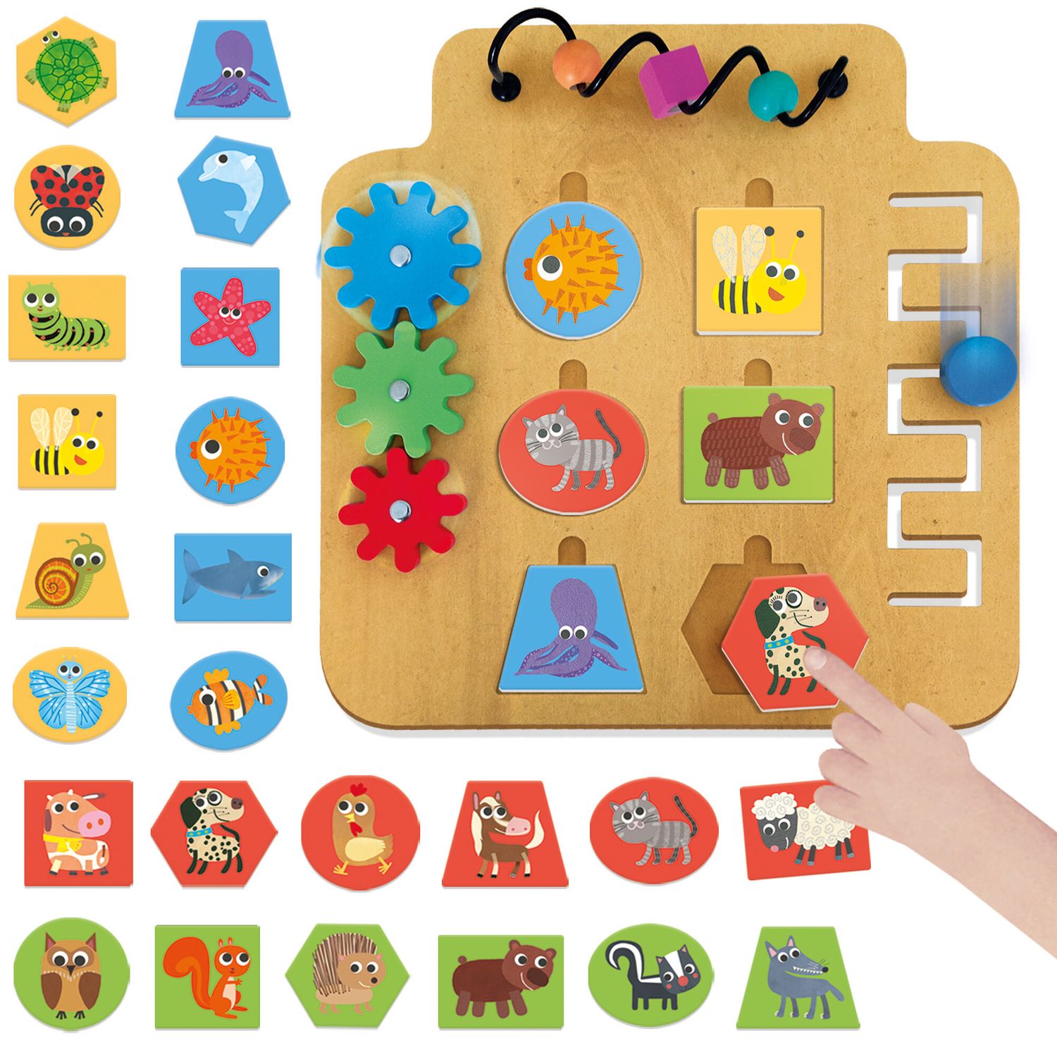 Laboratorio manine attive montessori - 24 forme tattili animali - HEADU