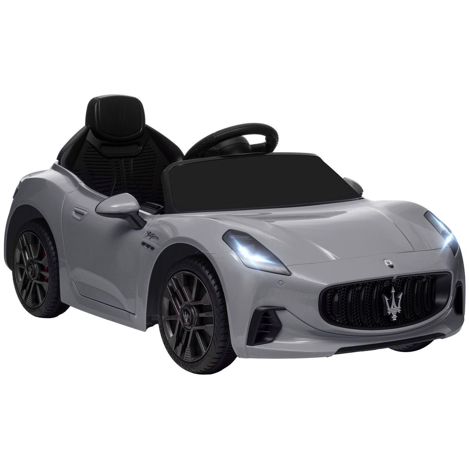 Macchina per bambini 12v maserati gran turismo folgore con telecomando, età 3-5 anni, grigio - 
