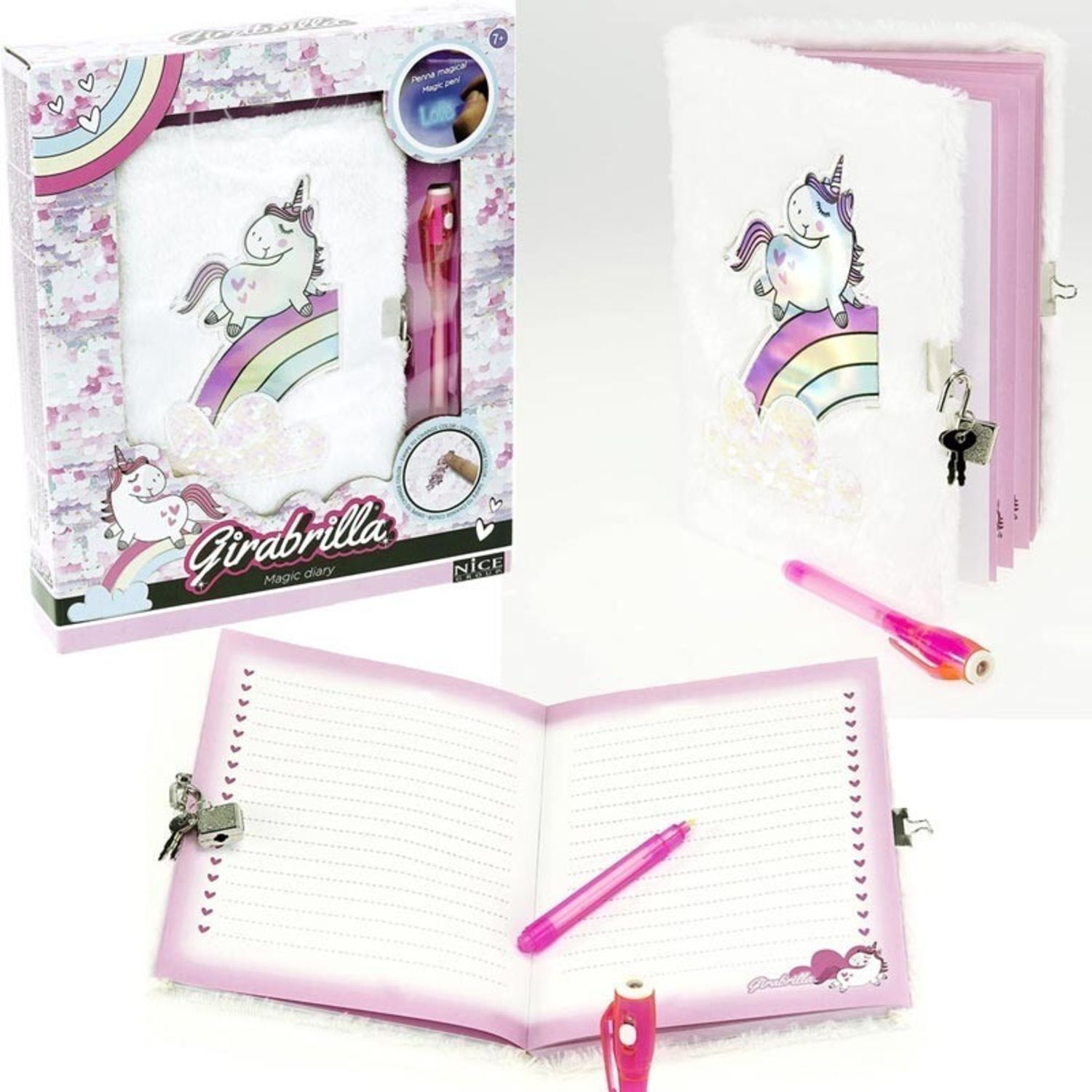 Nice girabrilla unicorn magic – diario segreto con lucchetto - GIRABRILLA