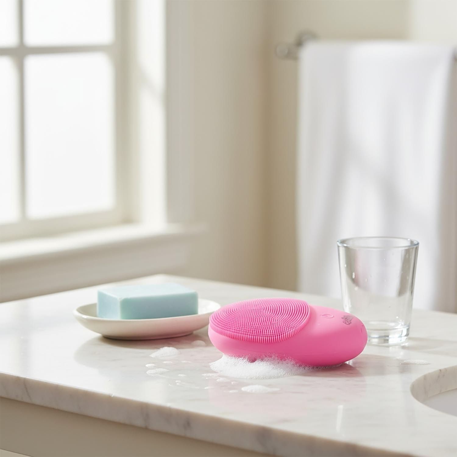 Beauty routine schiumalava – massaggiatore elettrico viso - 