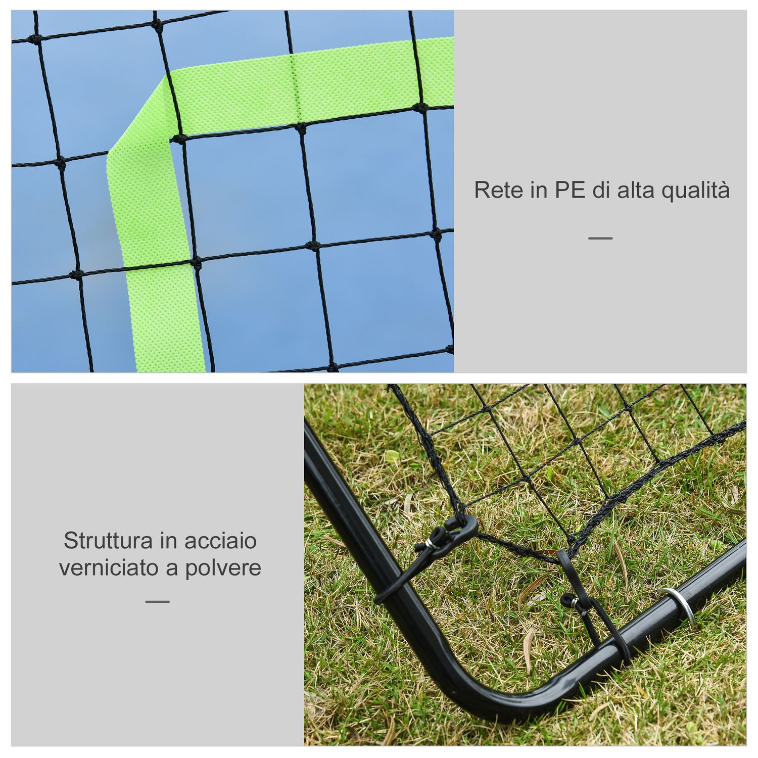 Rete elastica rimbalzo da baseball rimbalzatore portatile 90x80x140cm - 
