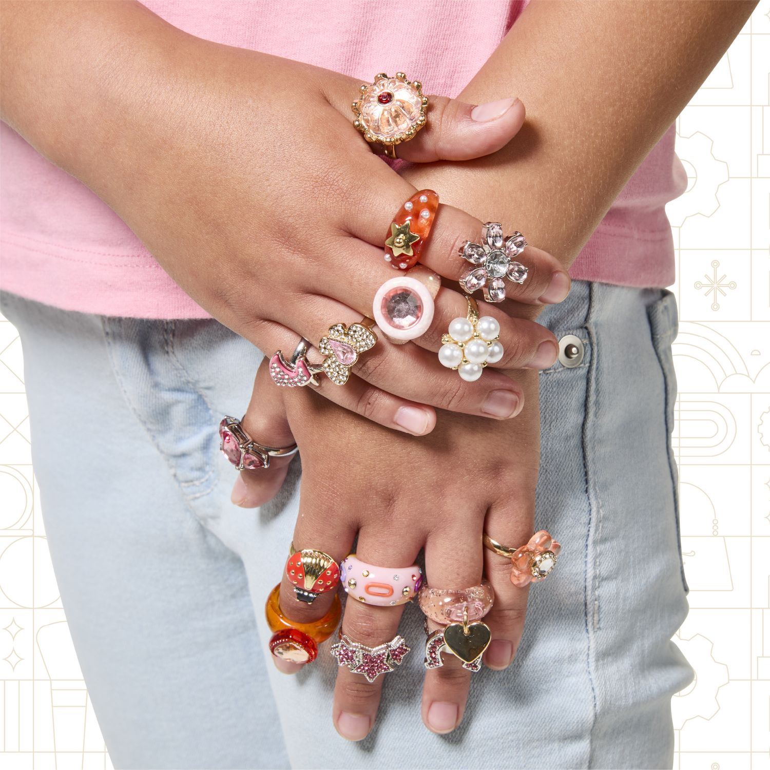 Set di 15 anelli fao schwarz® tiny glam - FAO Schwarz