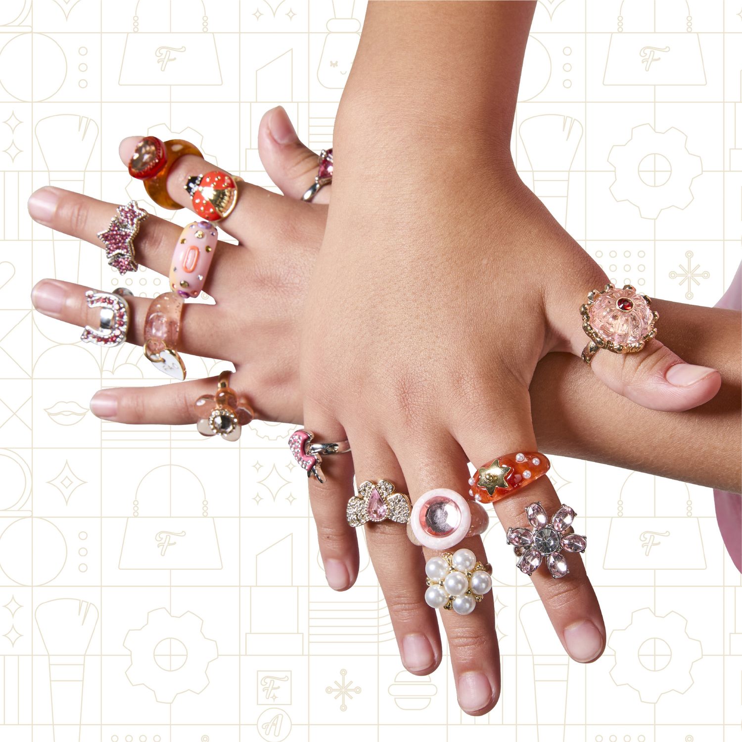 Set di 15 anelli fao schwarz® tiny glam - FAO Schwarz