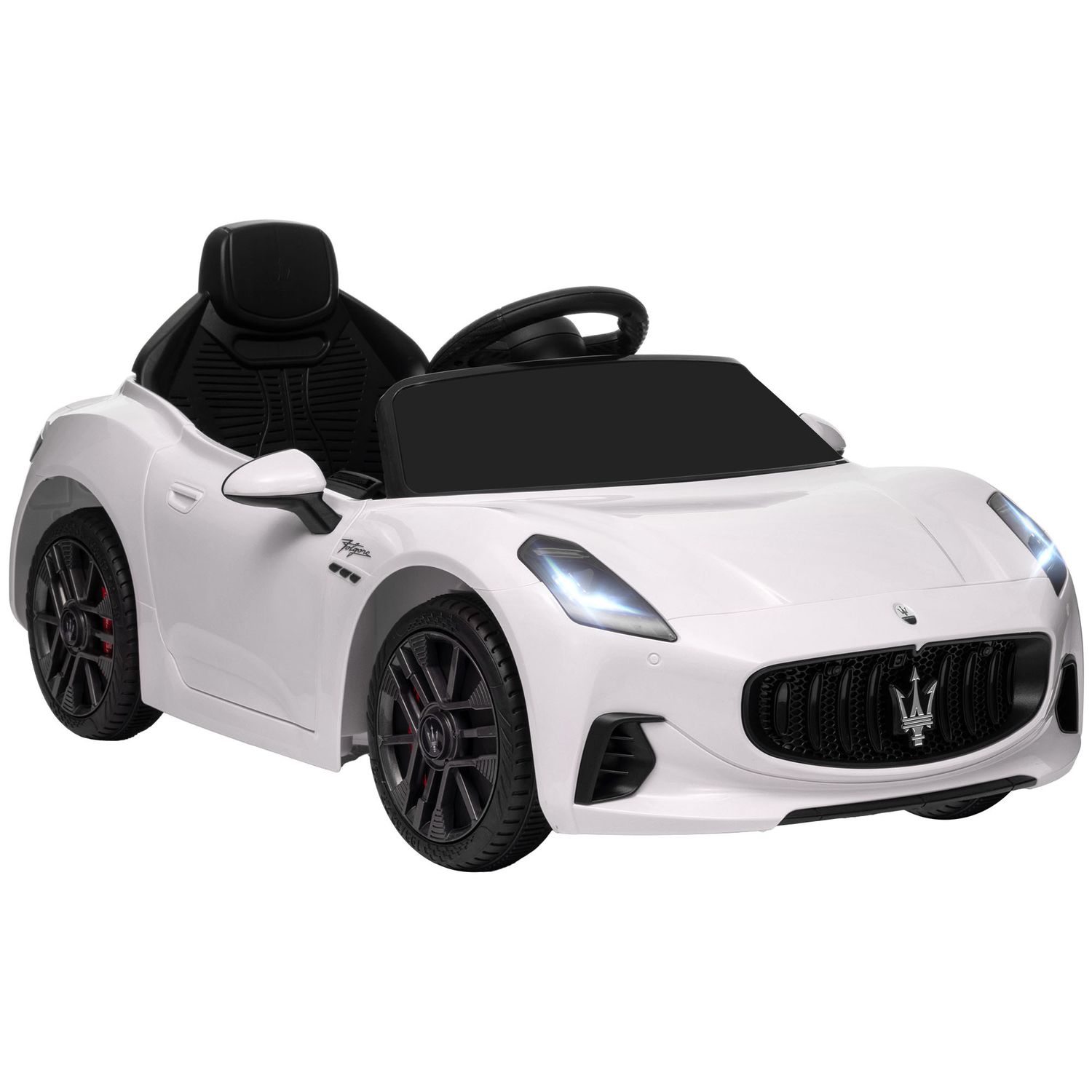 Macchina per bambini 12v maserati gran turismo folgore con telecomando, età 3-5 anni, bianco - 