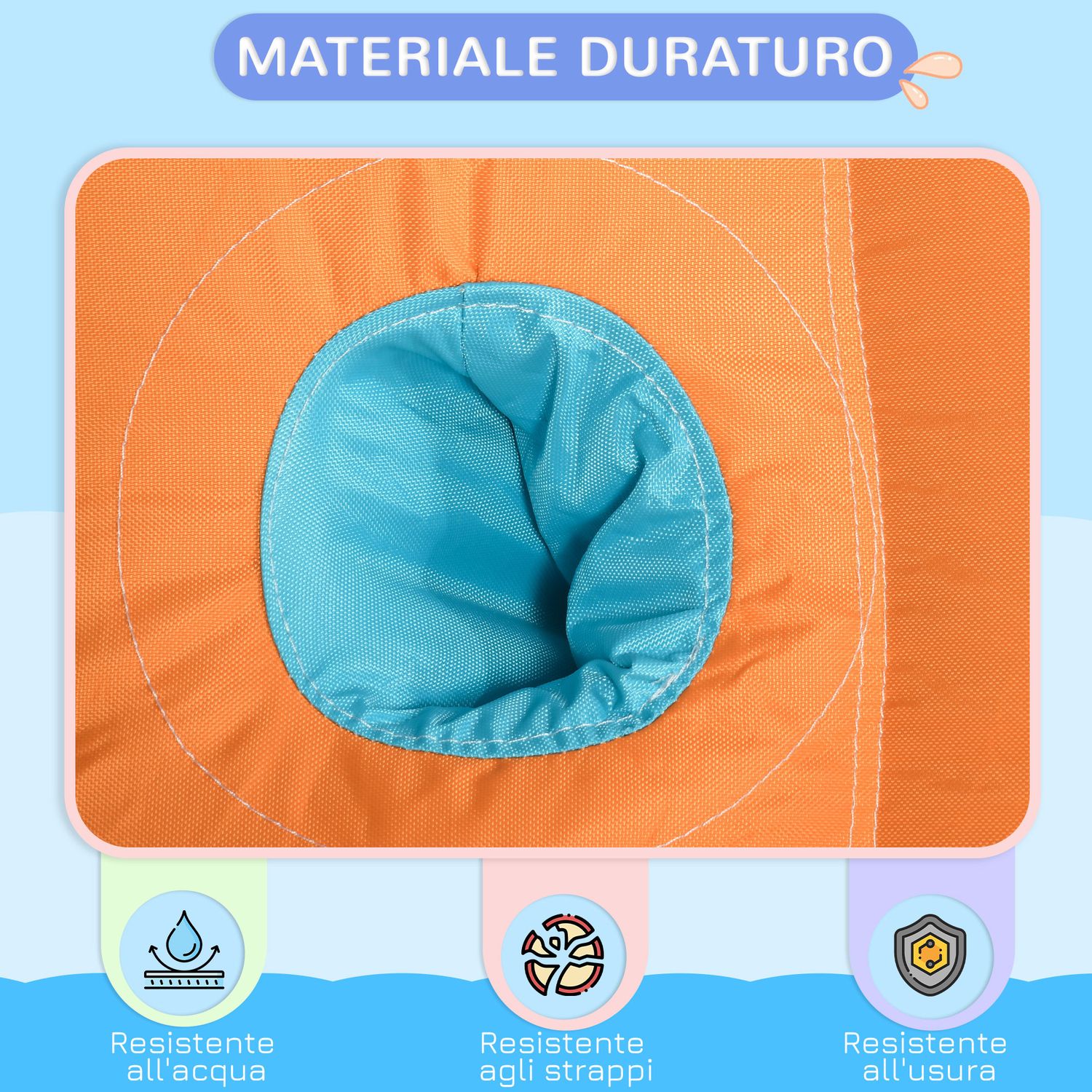 Castello gonfiabile per bambini 3-8 anni con gonfiatore, scivolo, piscina e parete da arrampicata - 