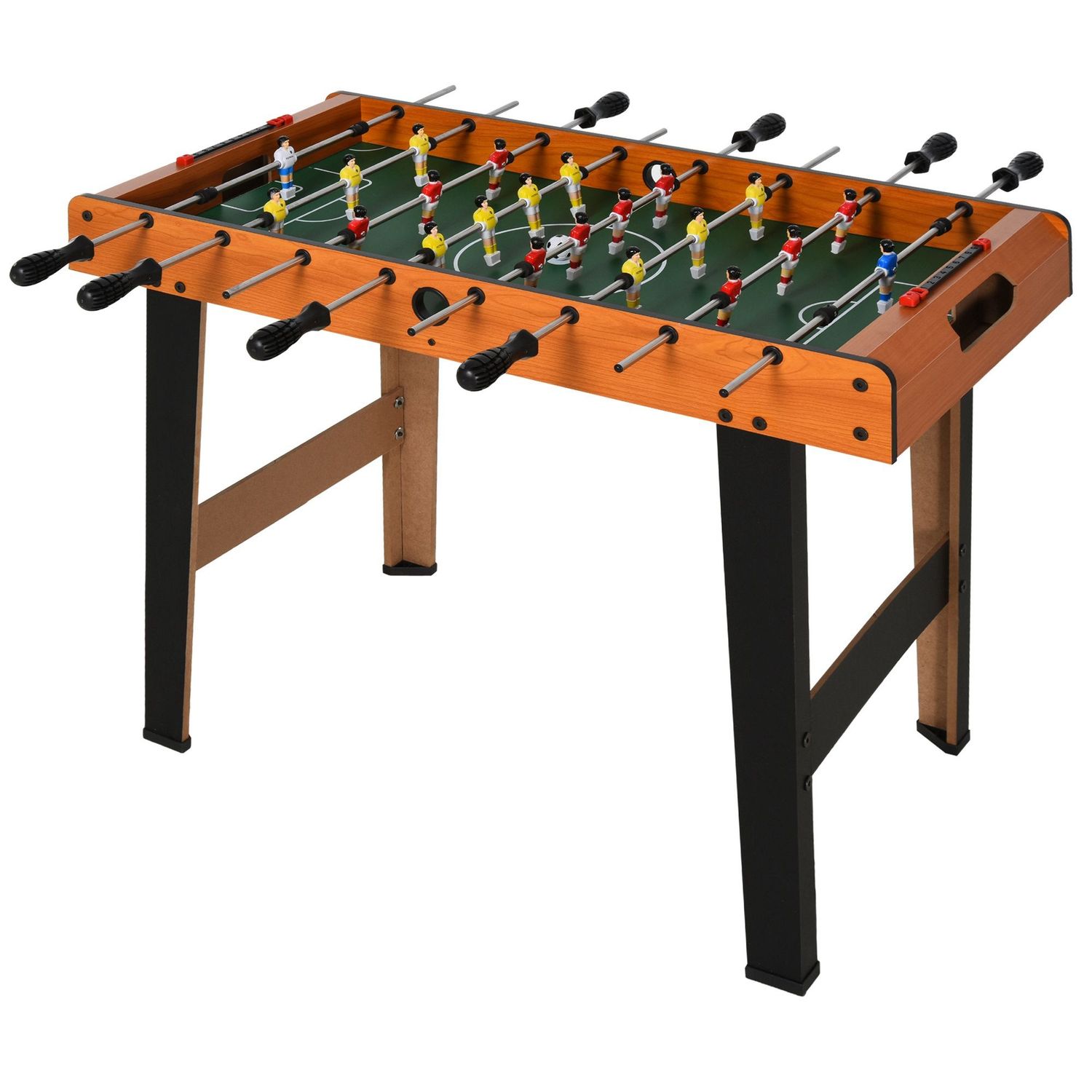 Calcio balilla in legno con 22 giocatori in formazione 3:4:3, 2 palline e 2 segnapunti inclusi 84.5x40x61.2cm - 