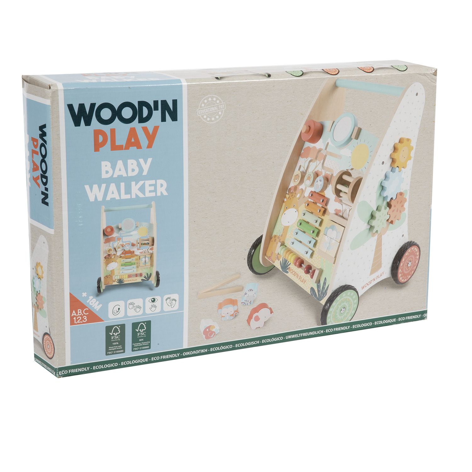 Carrellino primi passi con attività educative e giochi interattivi - WOOD 'N' PLAY