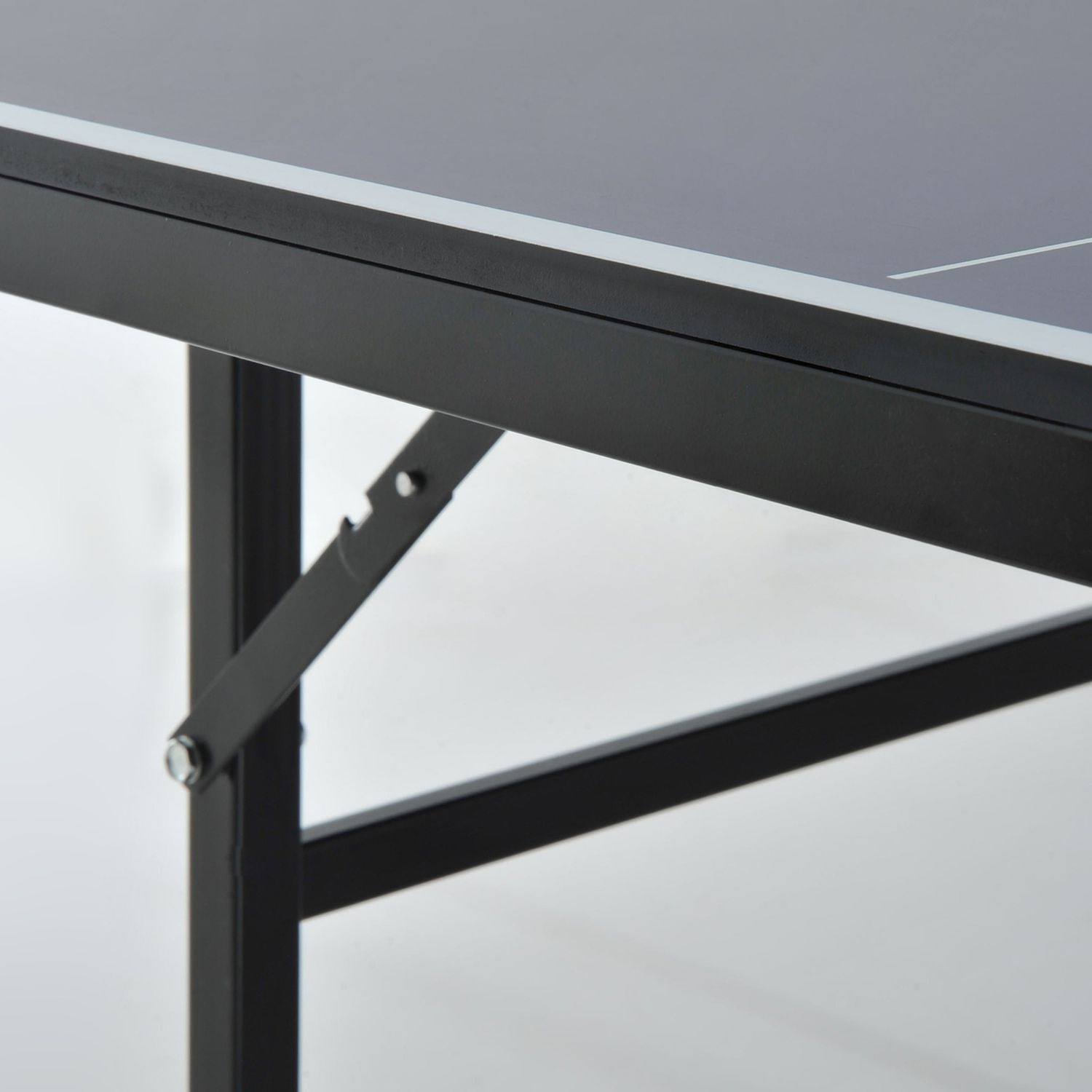 Tavolo da ping pong pieghevole per interni in mdf e acciaio, 152.5 x 274 x 76 cm, blu e viola - 