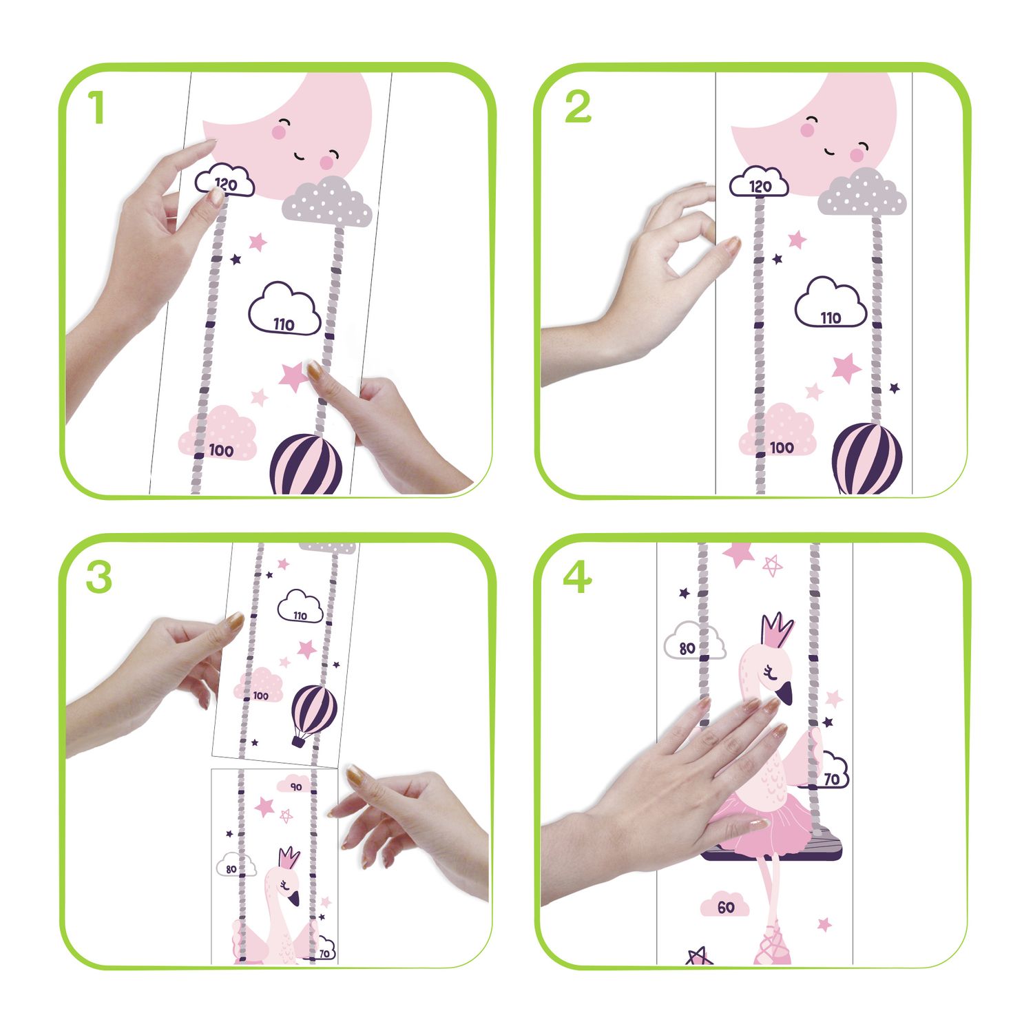 Sticker pop up cameretta 120 cm – adesivo crescita bambini decorativo - BABY SMILE