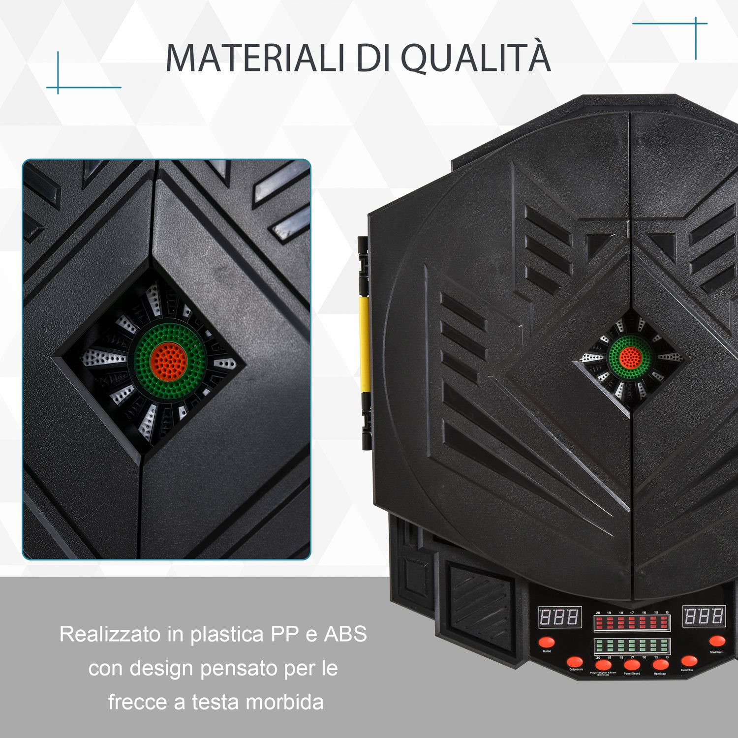 Bersaglio elettronico digitale con 12 freccette per 8 giocatori, 27 giochi e 216 varianti - 