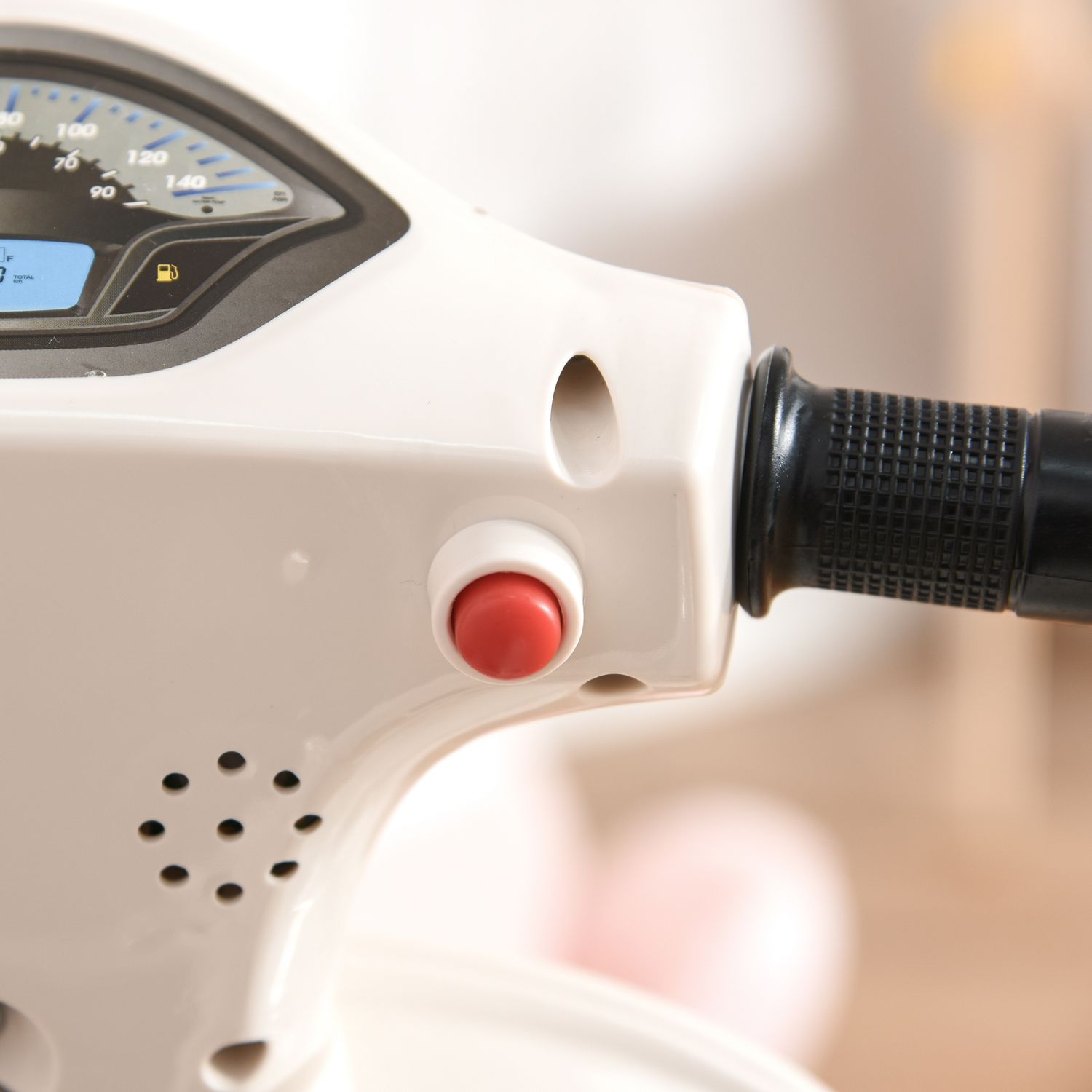 Moto elettrica per bambini con licenza ufficiale vespa batteria 6v, fari e clacson, per bimbi da 18-36 mesi, bianco, 66.5x38x52cm - 