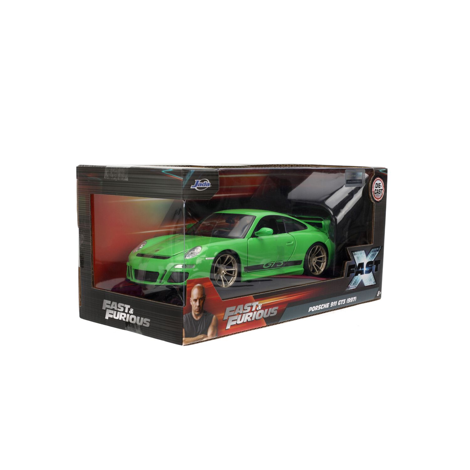 Jada toys fast and furious modellino auto porsche 911 gt3 2007, con parti apribili, scala 1:24 (20 cm), per fan a partire dagli 8 anni in su - INVINCIBLE HEROES