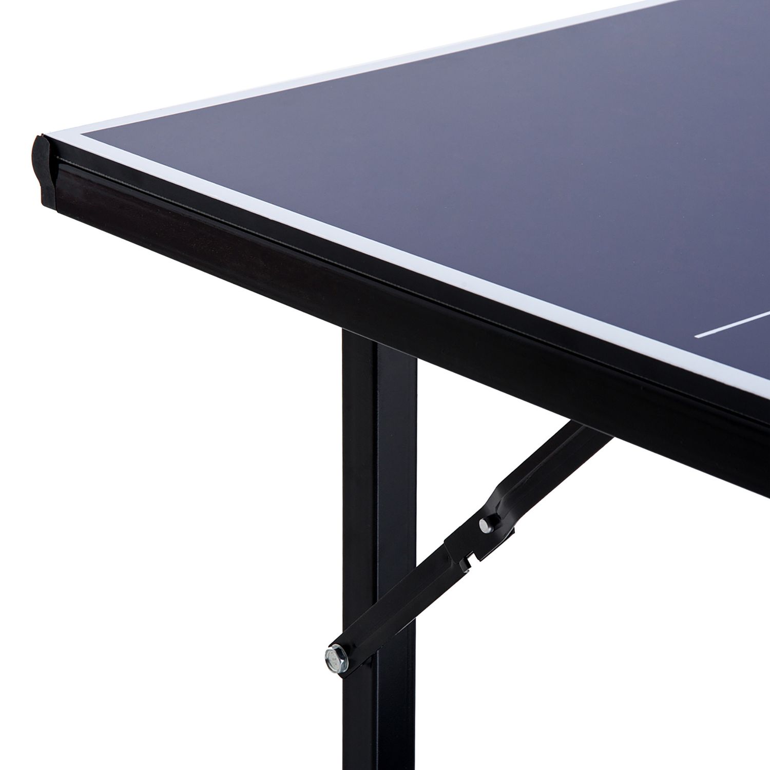 Tavolo da ping pong pieghevole e salvaspazio con rete da gioco per interno, in acciaio e mdf, 182x91x76cm, blu - 