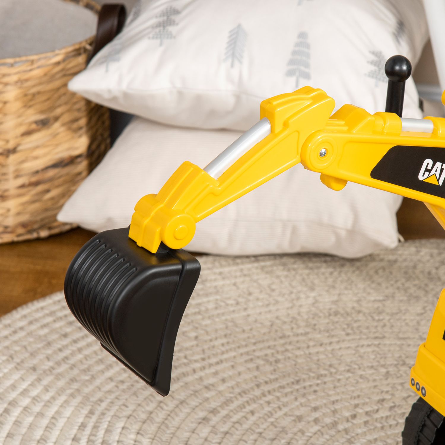 Ruspa giocattolo per bimbi da 1-3 anni con escavatore e contenitore, senza batteria, giallo - 