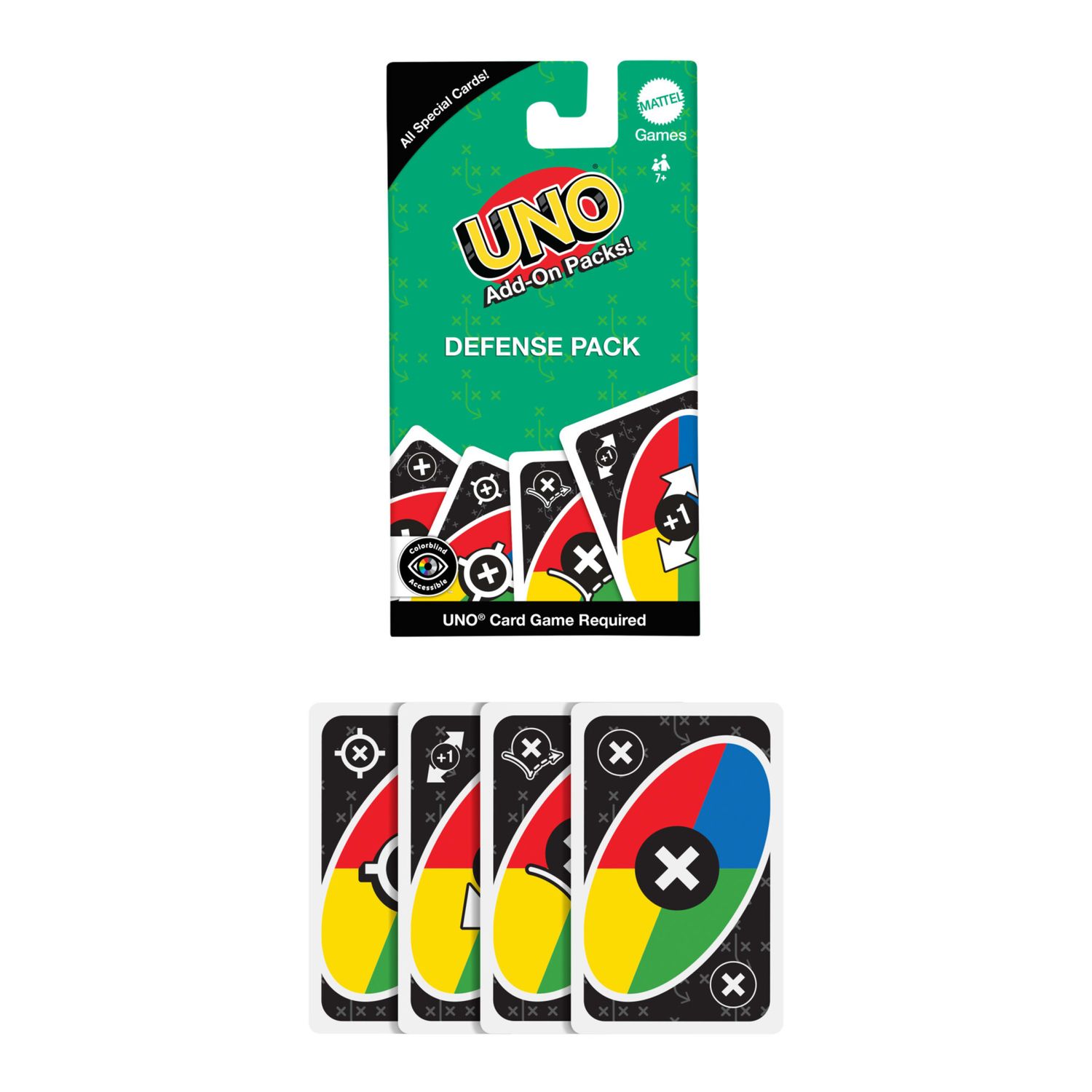 Mattel games - uno add-on packs singolo assortito, 16 carte speciali da utilizzare con il gioco uno, a tema cambia giro, impila, scambia o velocità - UNO