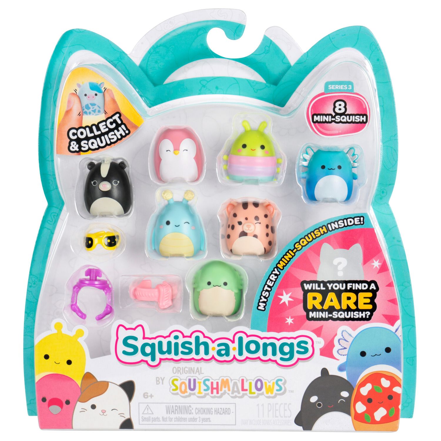 Squish a longs – confezione 8 personaggi + 2 accessori - assortito - SQUISH A LONGS
