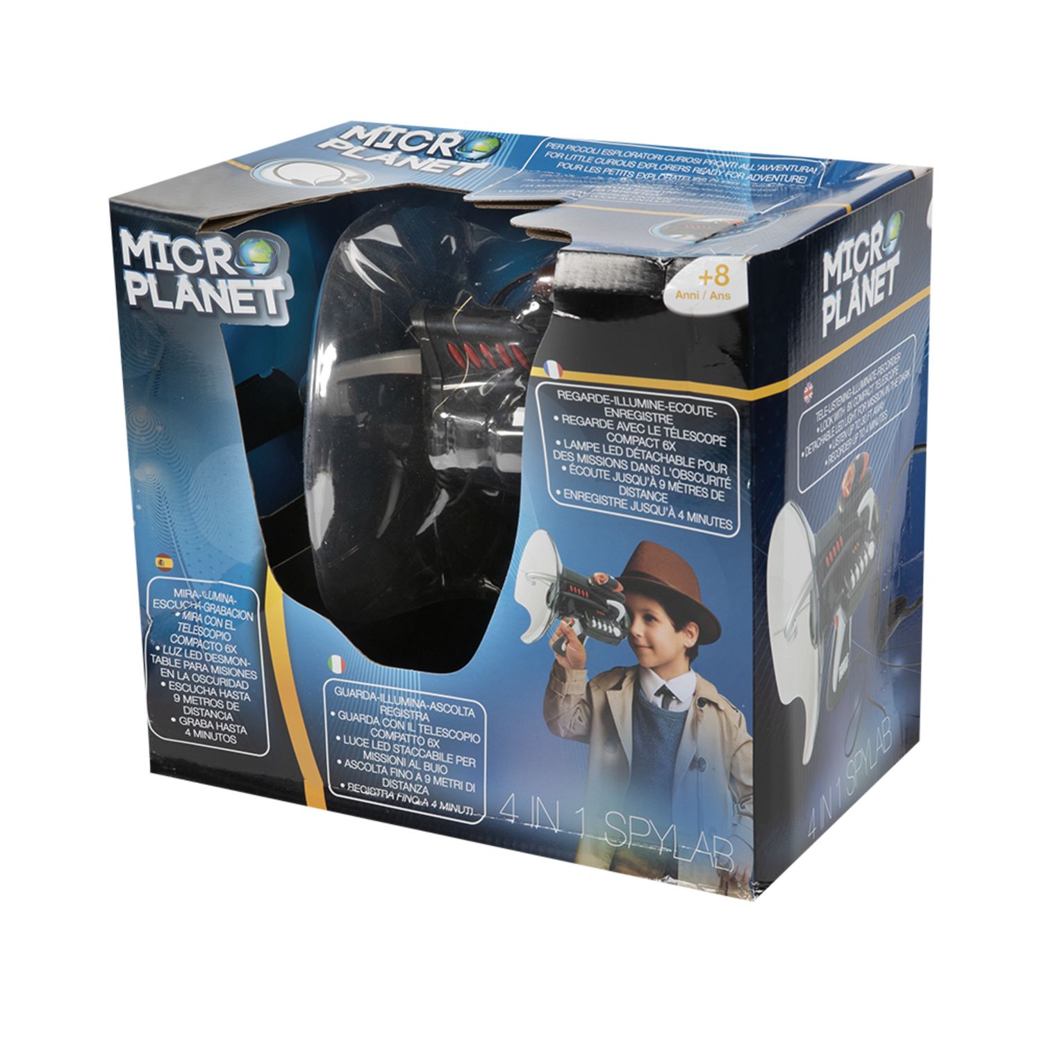 Spylab 4 in 1 – gadget da spia: osserva, ascolta, illumina e registra - MICRO PLANET