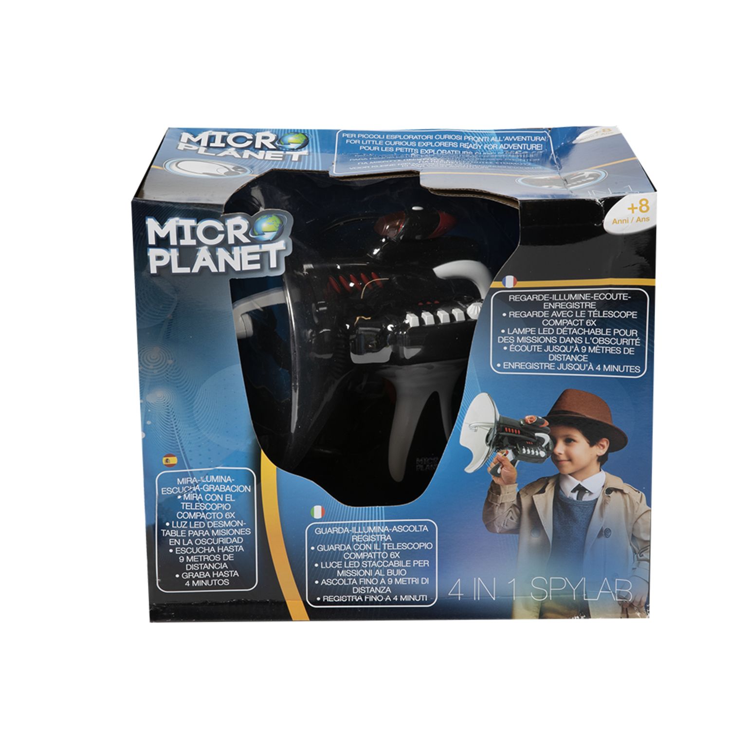 Spylab 4 in 1 – gadget da spia: osserva, ascolta, illumina e registra - MICRO PLANET
