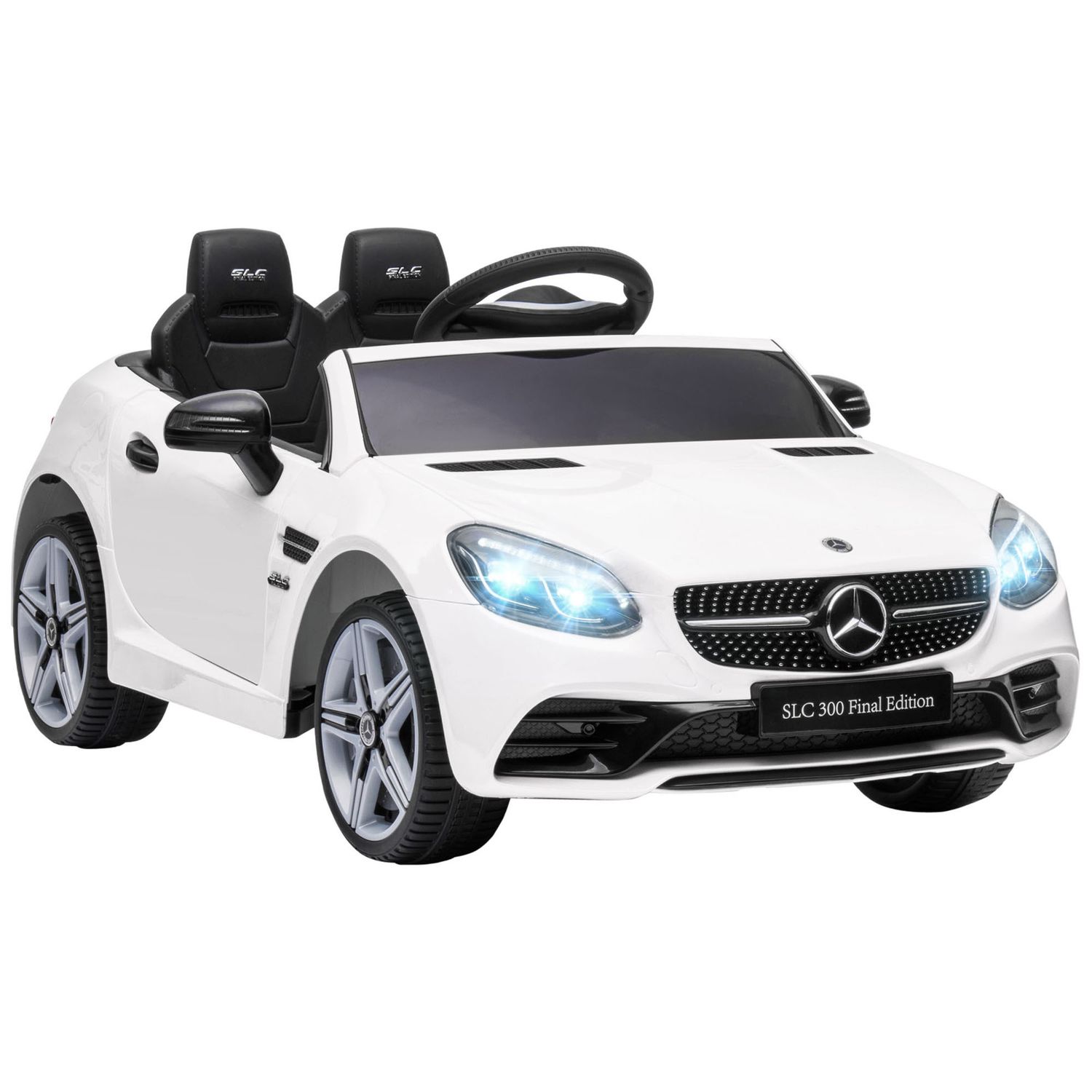 Macchina elettrica per bambini licenza mercedes slc 300 con telecomando, in pp e metallo, 107x62.5x44 cm, bianco - 