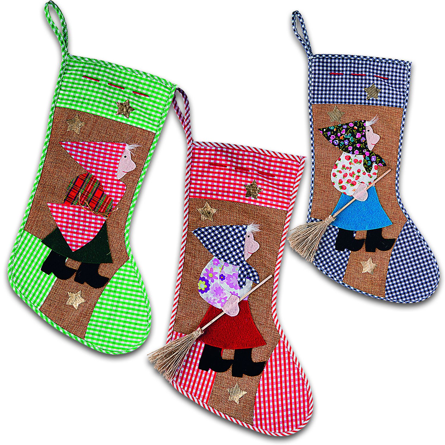 Calza della befana  singola vuota in juta - 46 cm - modelli assortiti - CARNIVAL TOYS