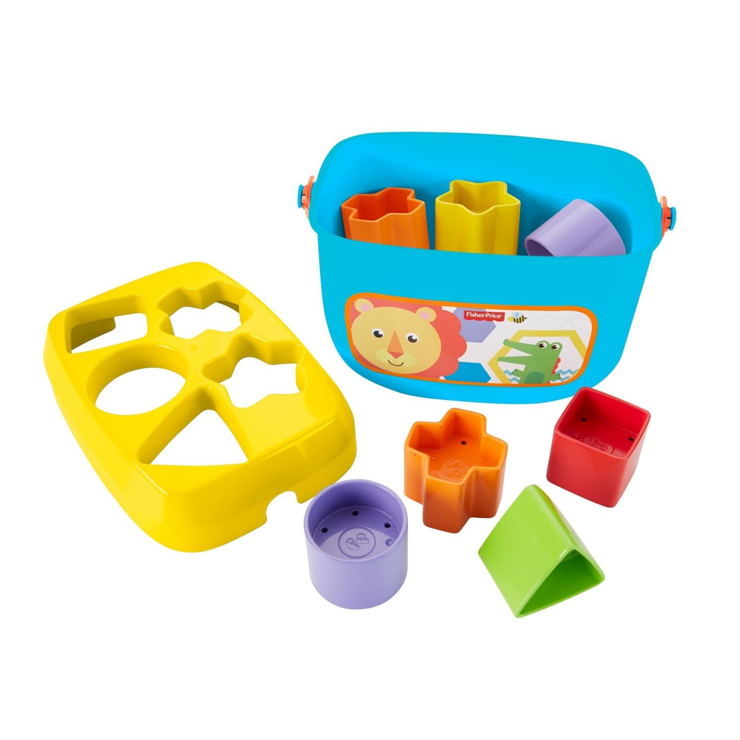 Fisher-price, secchiello con formine, 10 blocchi colorati, per bambini dai 6 mesi in su - FISHER PRICE