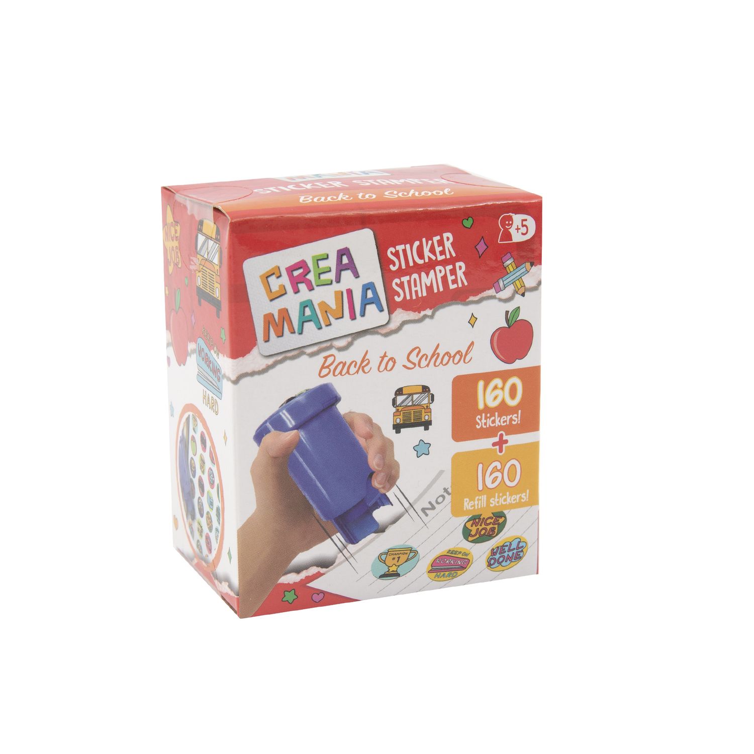 Sticker stamper - timbri assortit colorati per decorare con 320 stickers in 4 temi divertenti - CREA MANIA