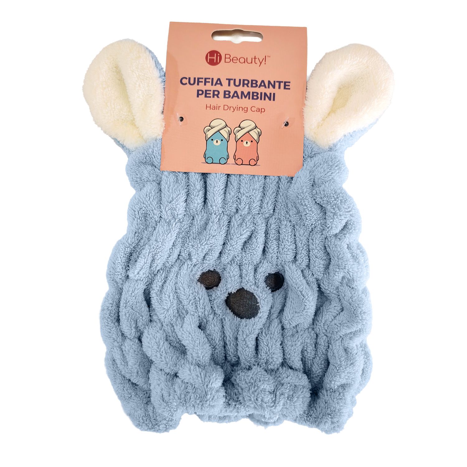 Cuffia turbante bambini – microfibra leggera e assorbente, assortita in 2 colori - IBS