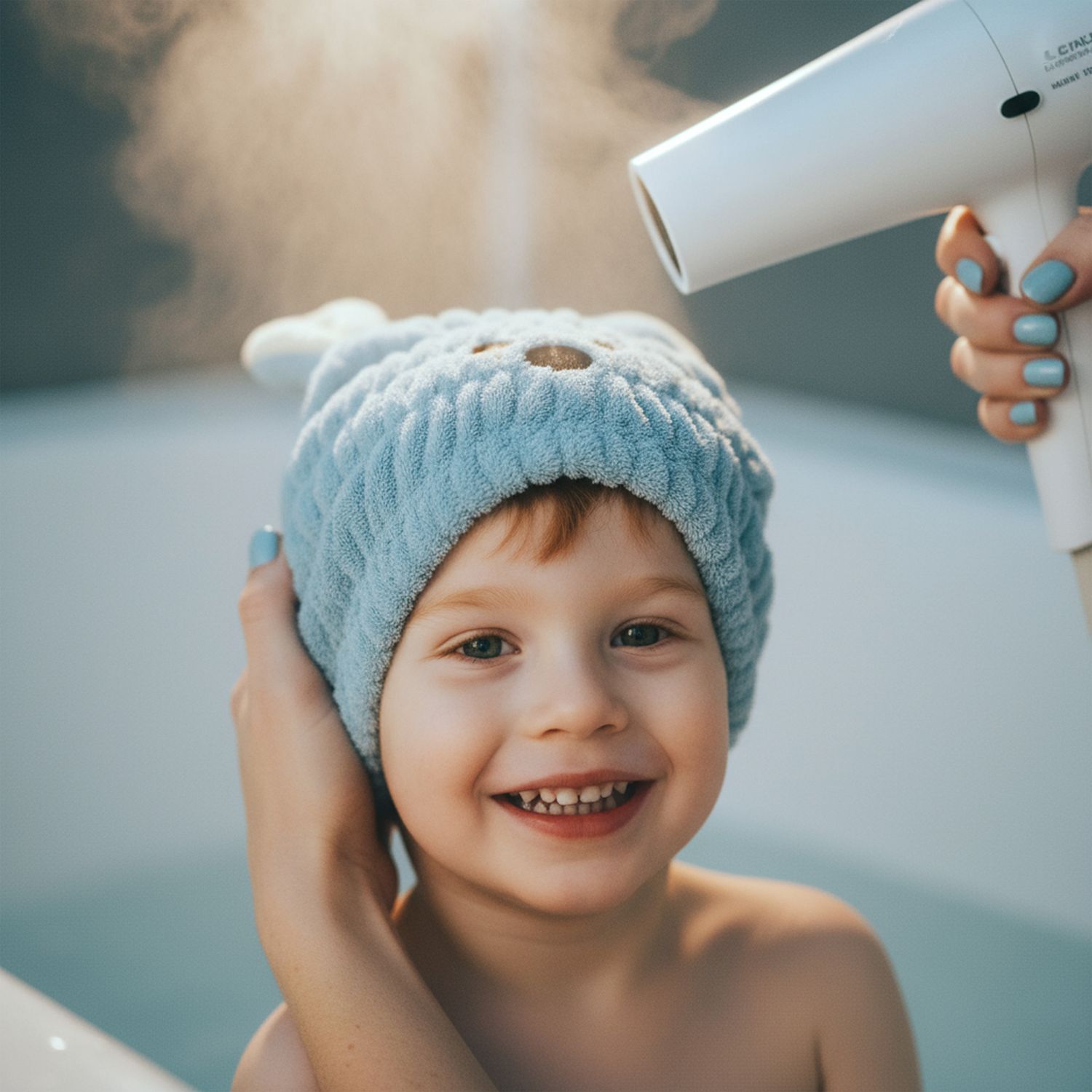 Cuffia turbante bambini – microfibra leggera e assorbente, assortita in 2 colori - IBS