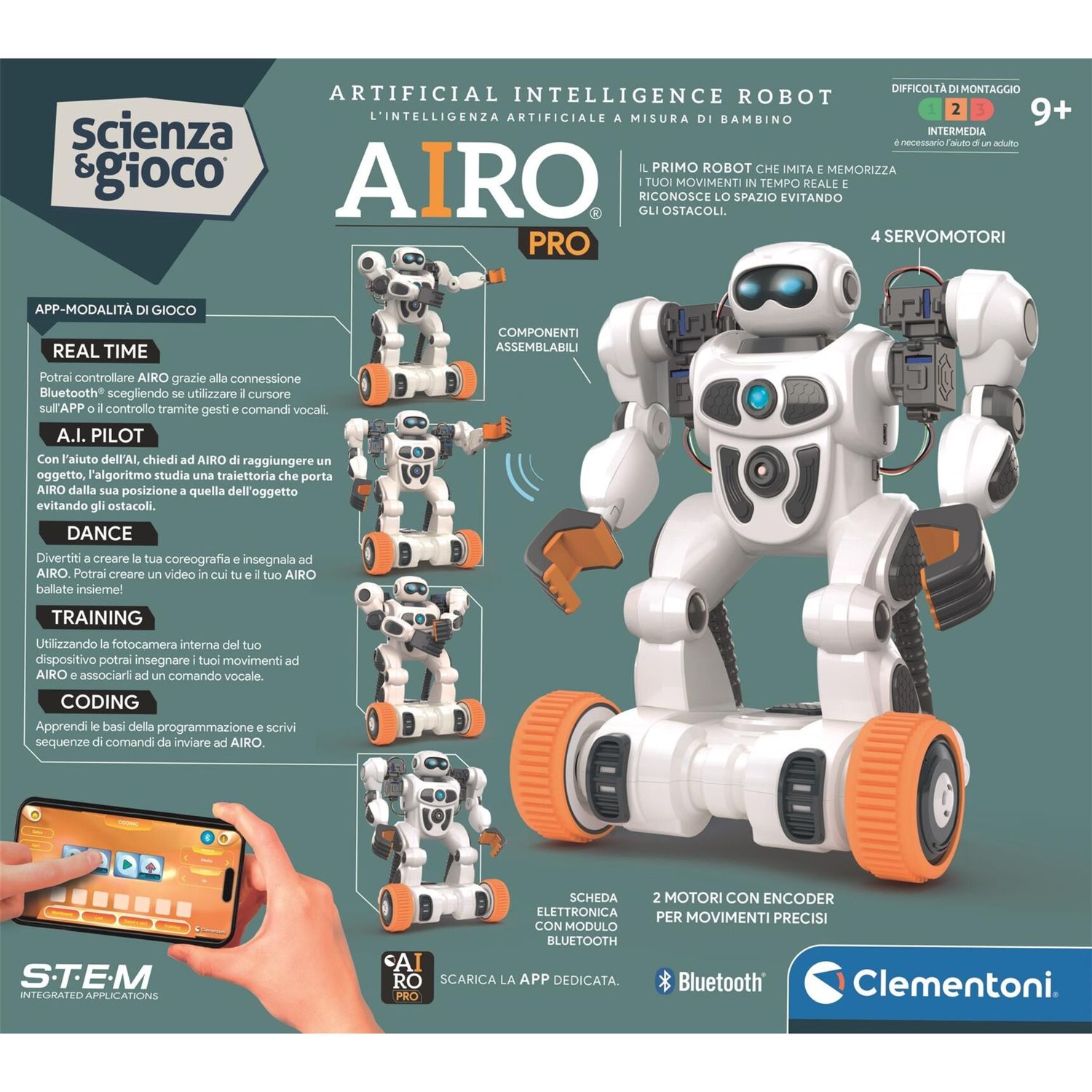 Clementoni - airo pro - artificial intelligence robot - 19449 - CLEMENTONI