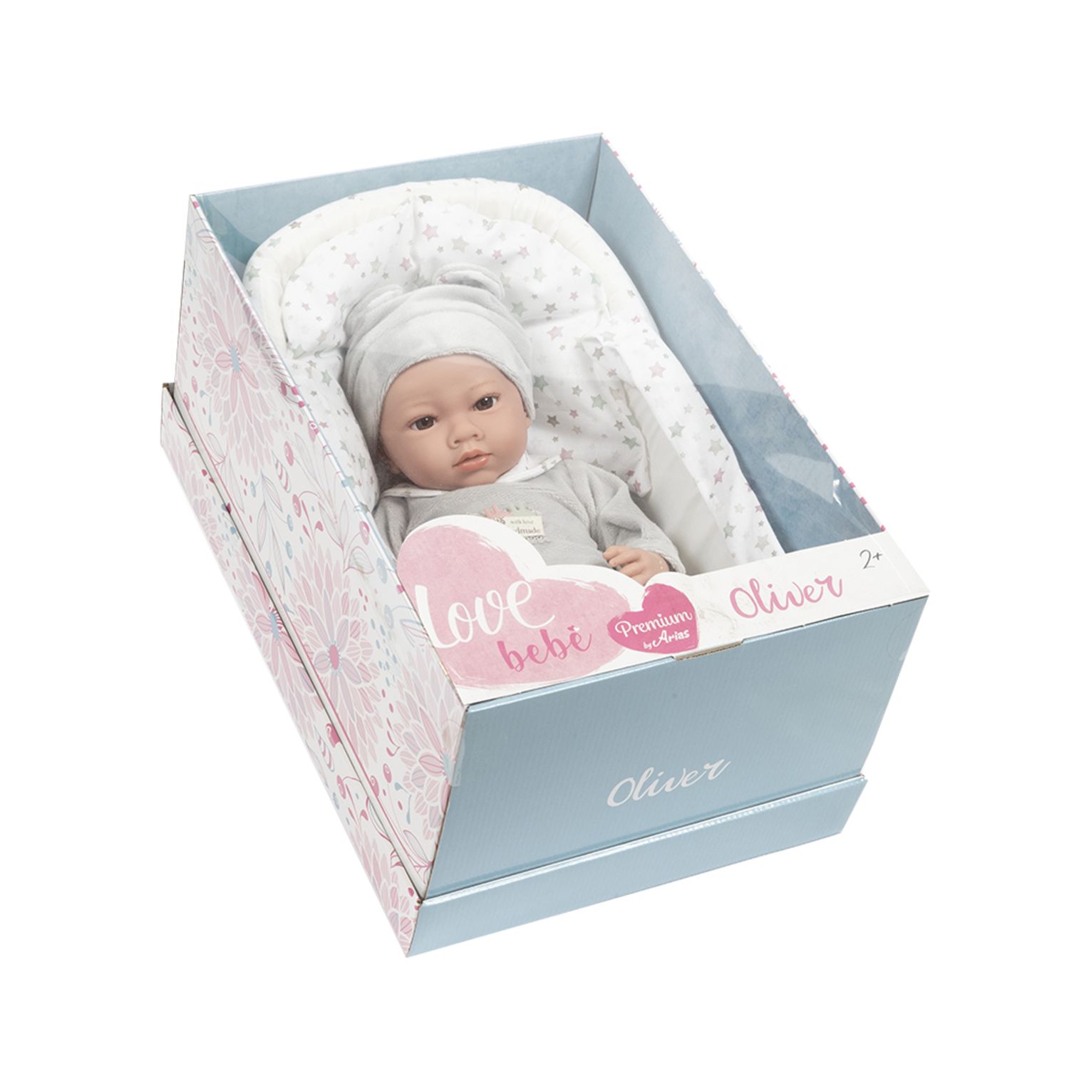 Bambola oliver con culla - 40 cm - LOVE BEBÈ