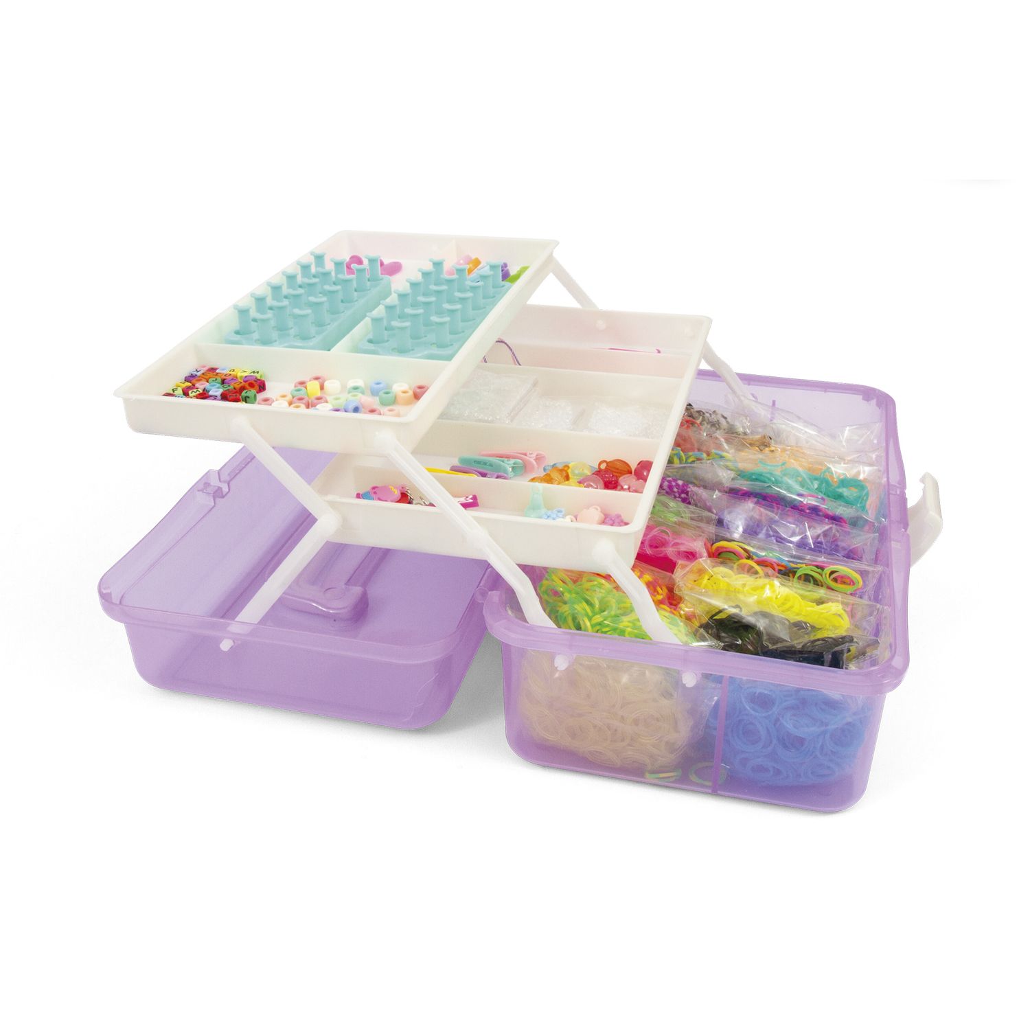 Maxi loom kit braccialetti con 8000 elastici – cofanetto accessoriato portatile - CREA MANIA