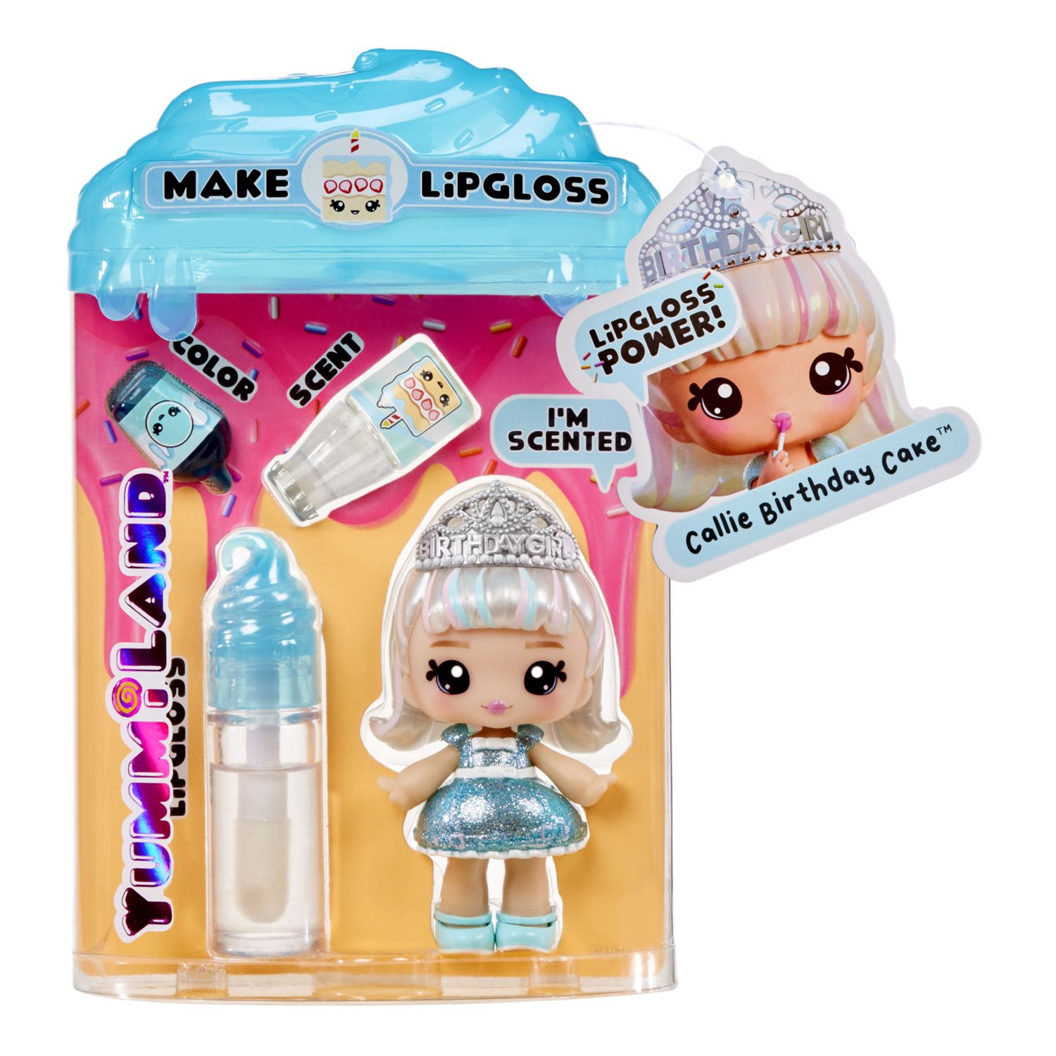 Yummiland lipgloss doll - bambola profumata con kit di lucidalabbra fai da te – 6 modelli assortiti venduti separatamente - YUMMILAND