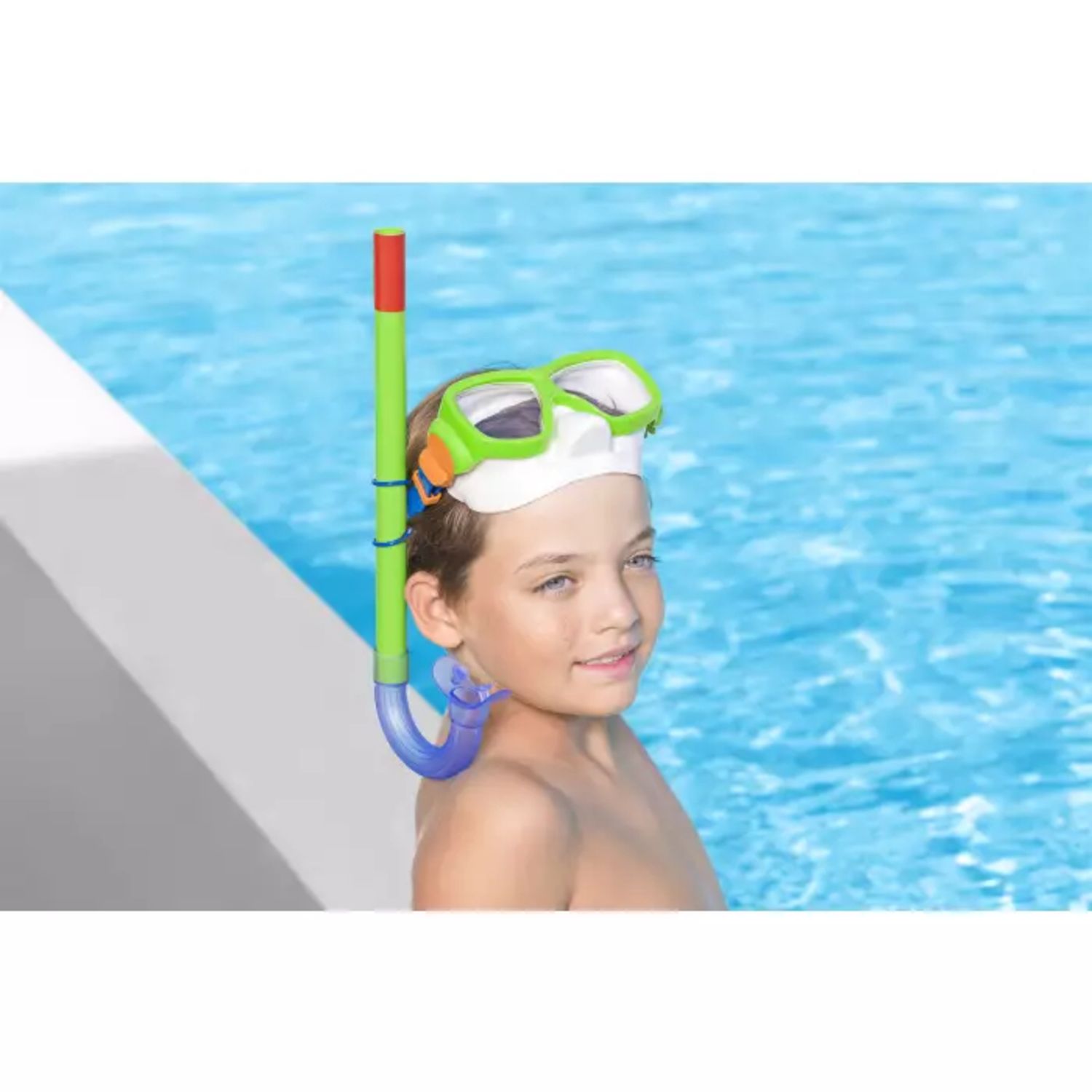 Set  snorkeling freestyle, 7-14 anni, 2 colori assortiti, protezione uv, lenti in policarbonato - Bestway