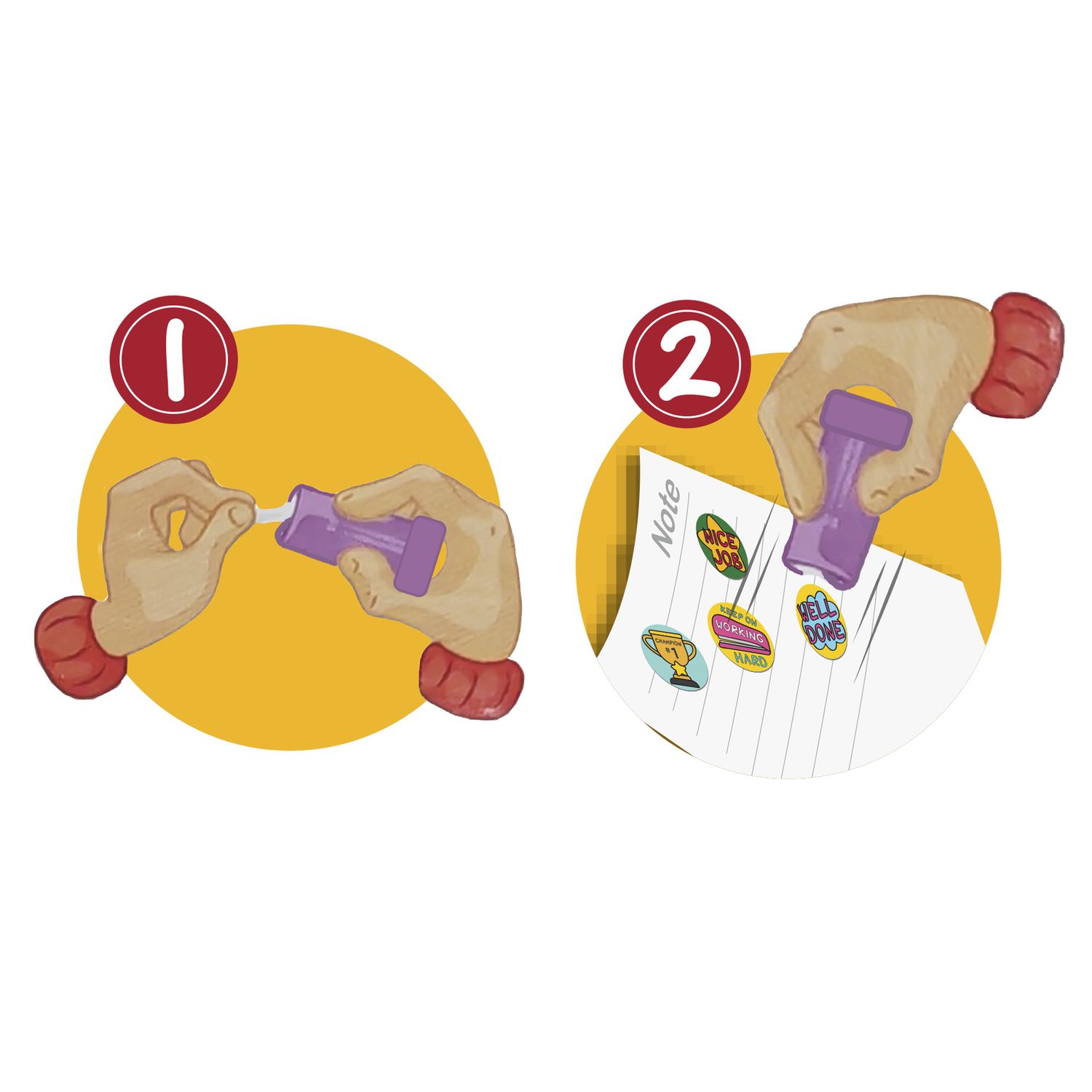 Sticker stamper - timbri assortit colorati per decorare con 320 stickers in 4 temi divertenti - CREA MANIA