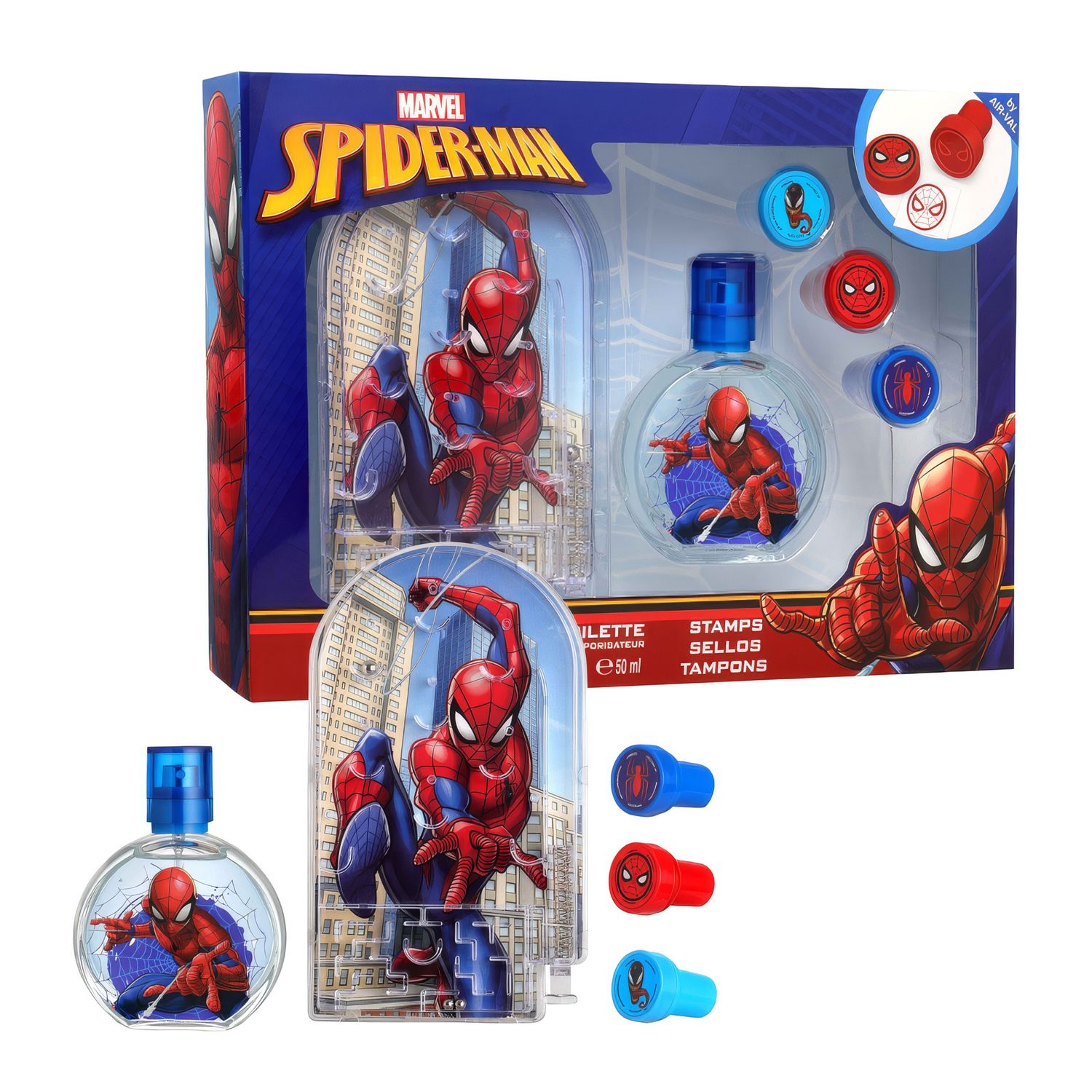 Spider-man gift set – edt 50 ml + flipper gioco + 3 timbri per bambini - Spiderman
