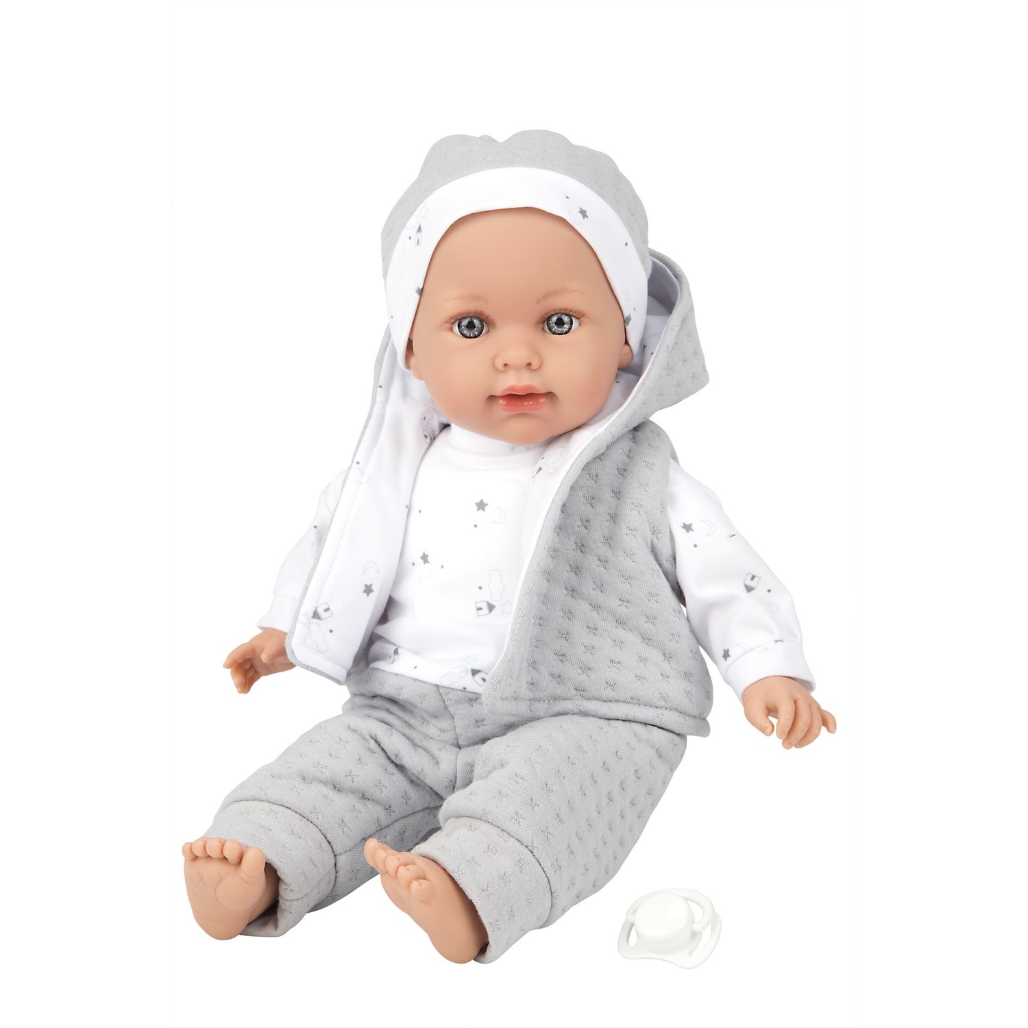 Bambola realistica charlie - grigio - 42 cm - LOVE BEBÈ