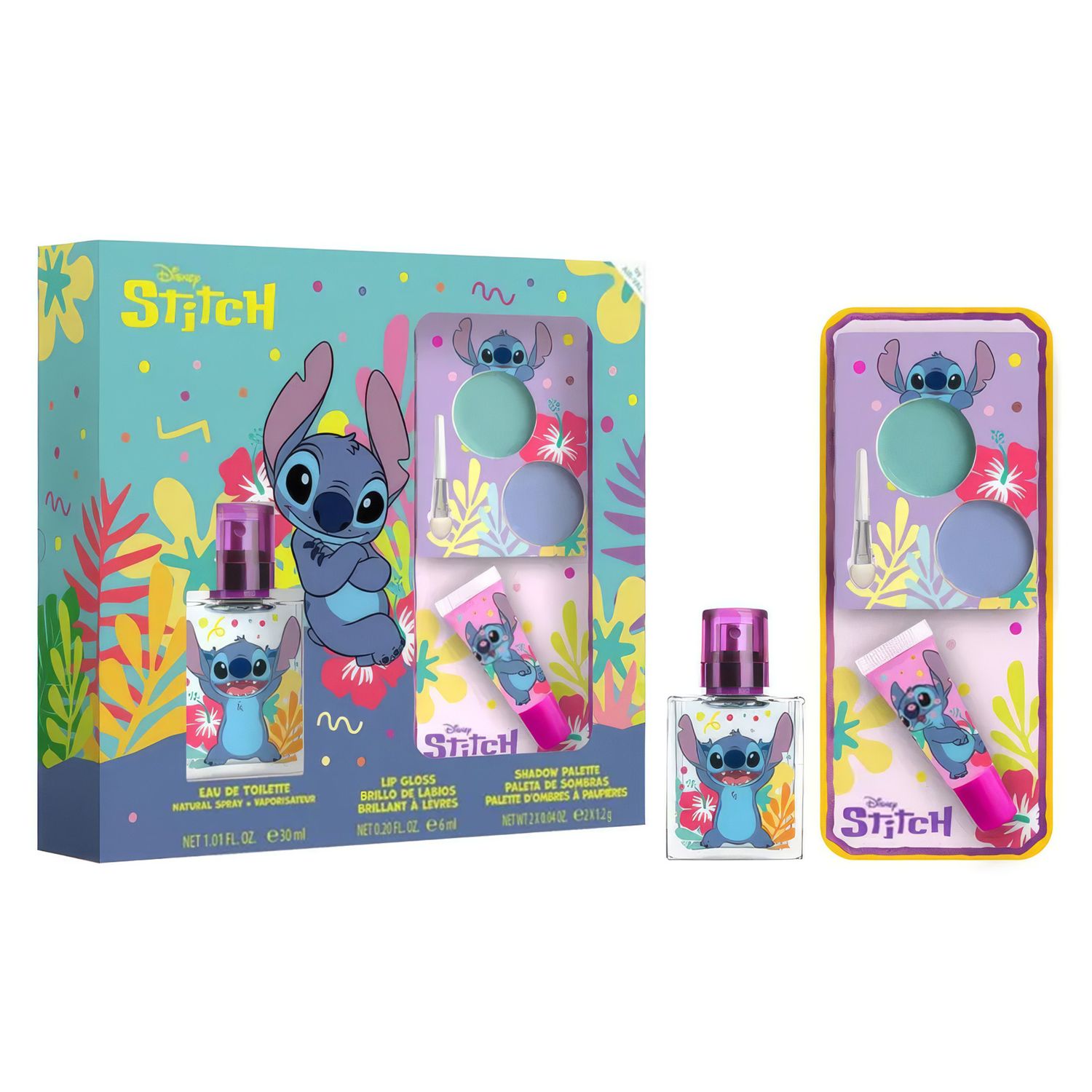 Stitch gift set – edt 30 ml + lip gloss 6 ml + palette ombretti per bambini - Disney Stitch