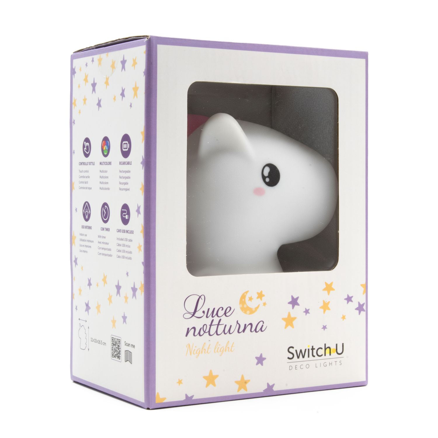 Lampada led notturna  assortita in diversi modelli cane/stella/pulcino/unicorno – 7 colori, timer, usb - IBS