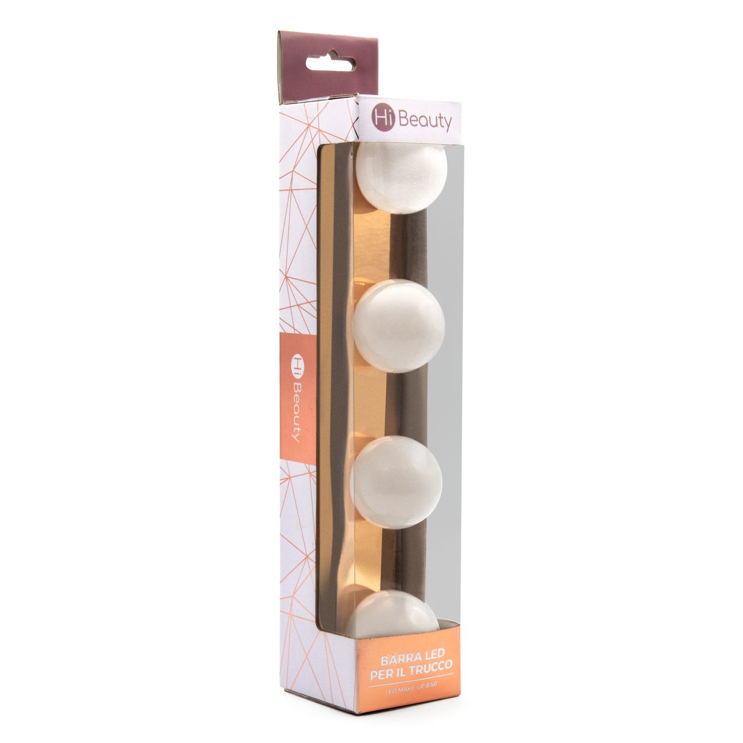Barra led trucco – oro rosa, luce bianca fredda, ventose - IBS