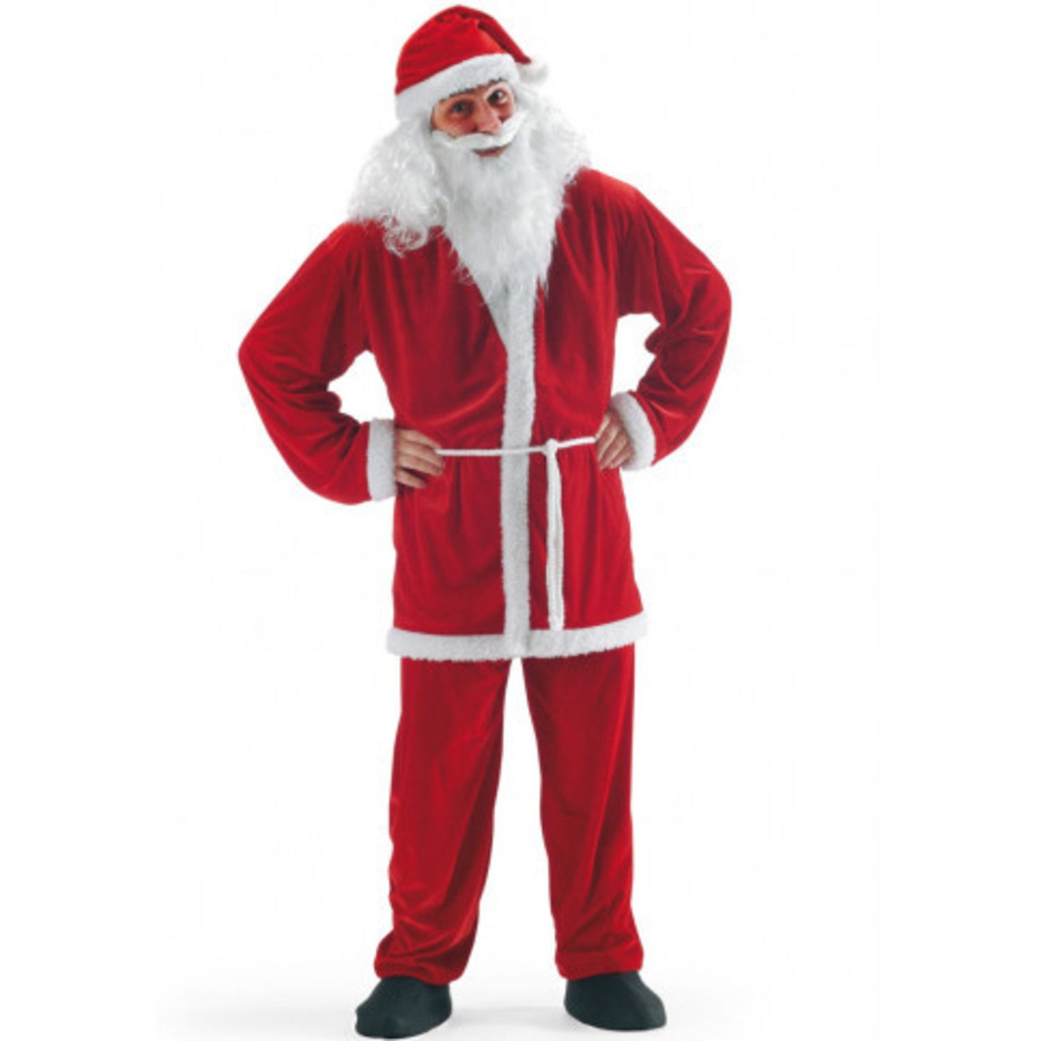 Costume babbo natale in ciniglia tg xl con gancio - CARNIVAL TOYS
