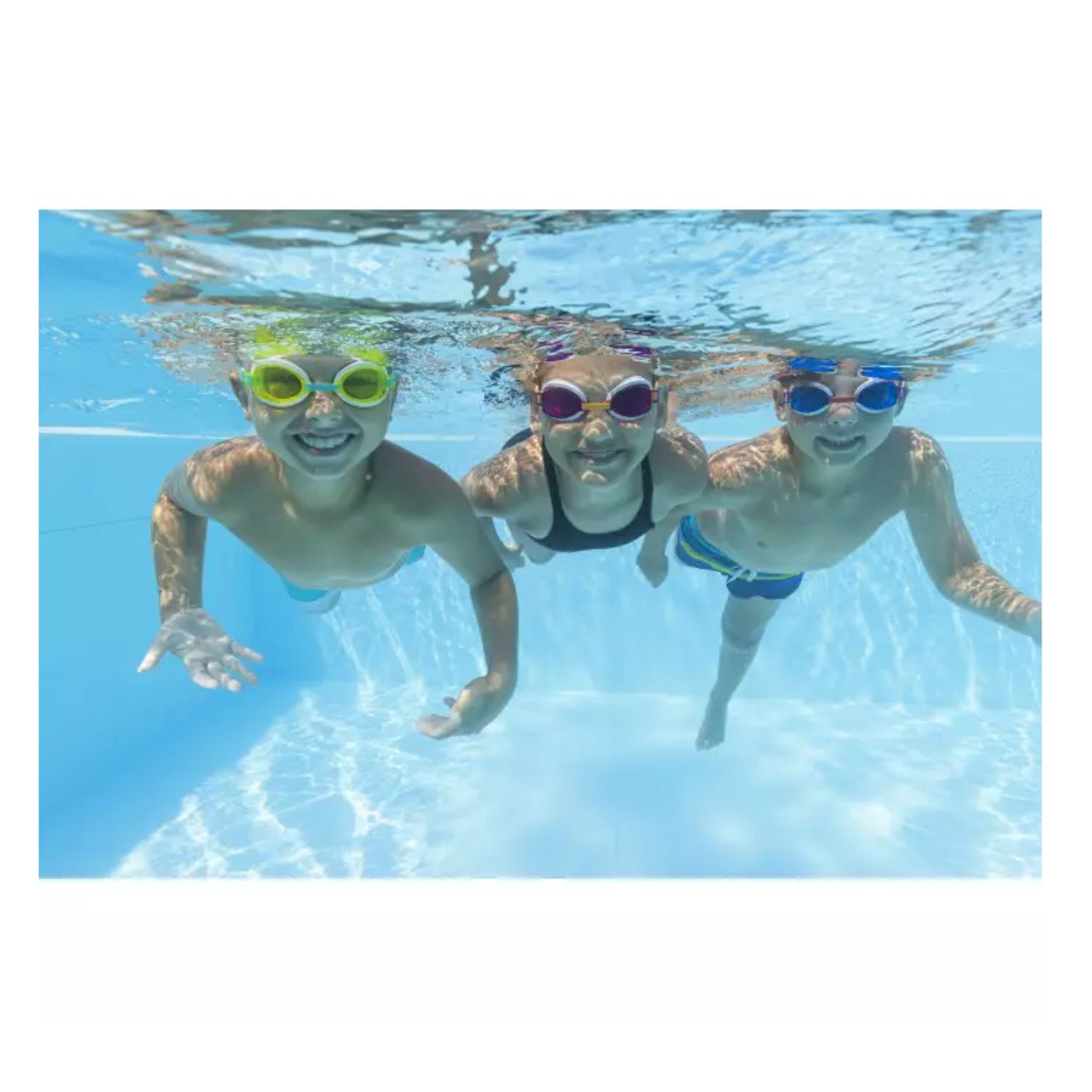 Occhialini ocean wave, 7-14 anni,3 colori assortiti   silicone con protezione uv, - Bestway