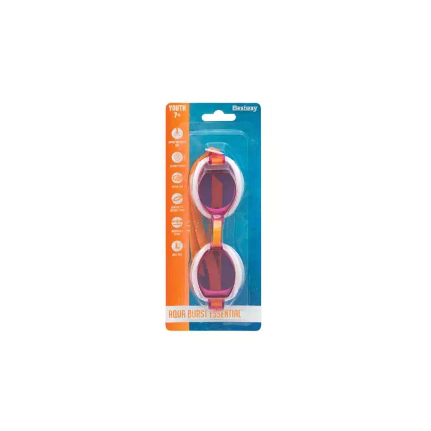 Occhialini ocean wave, 7-14 anni,3 colori assortiti   silicone con protezione uv, - Bestway