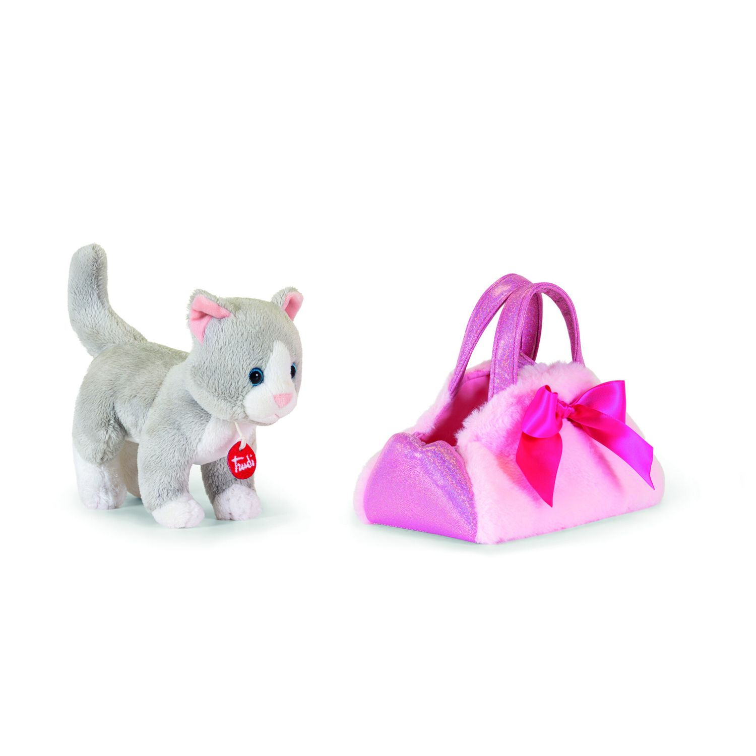 Peluche gatto rosa in borsa – fashion bag - Trudi